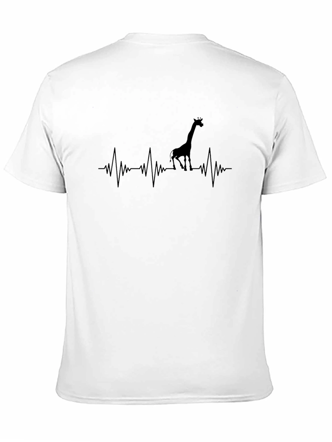 Giraffe Heartbeat Graphic Tee - Black