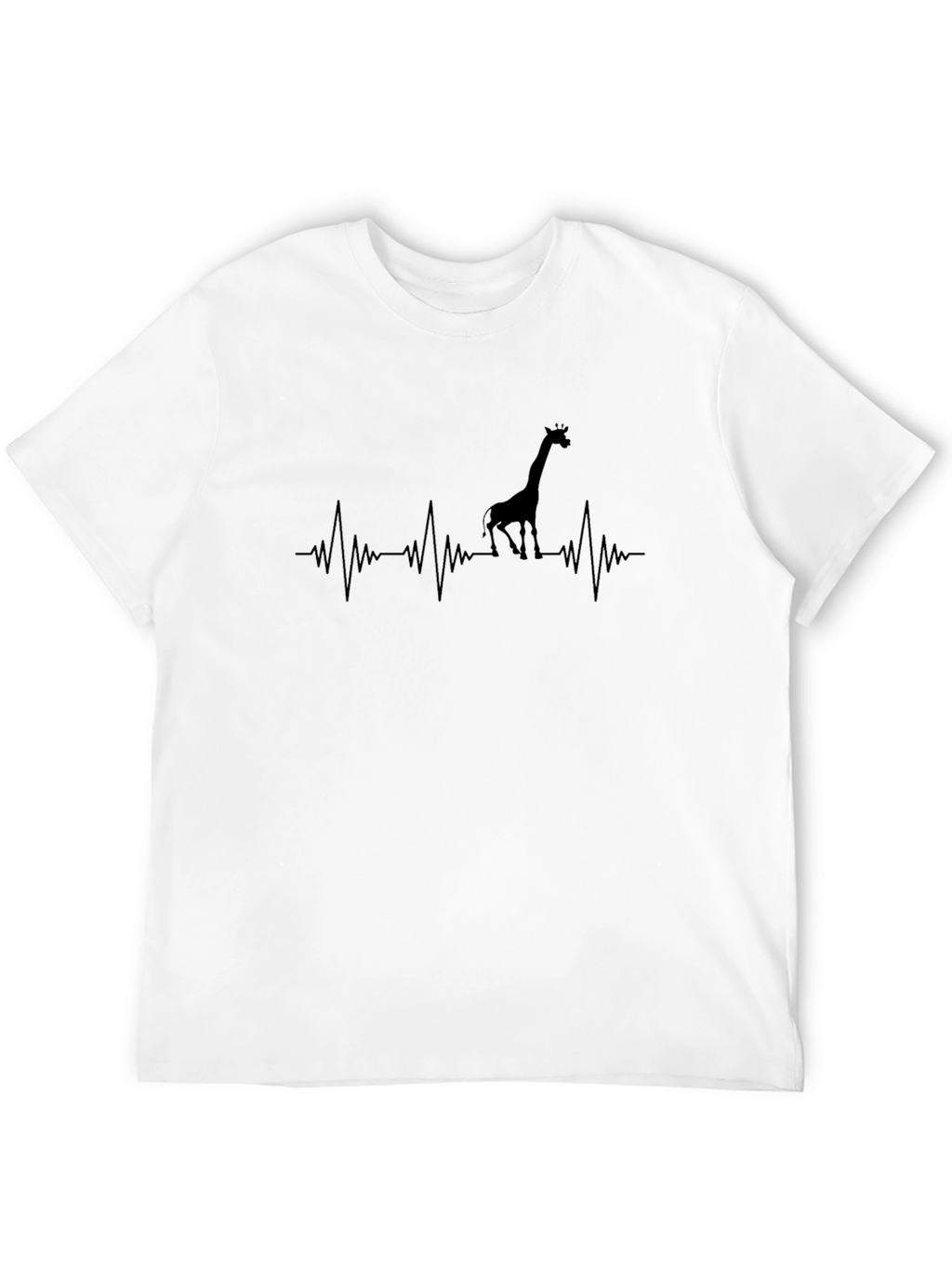 Giraffe Heartbeat Graphic Tee - Black