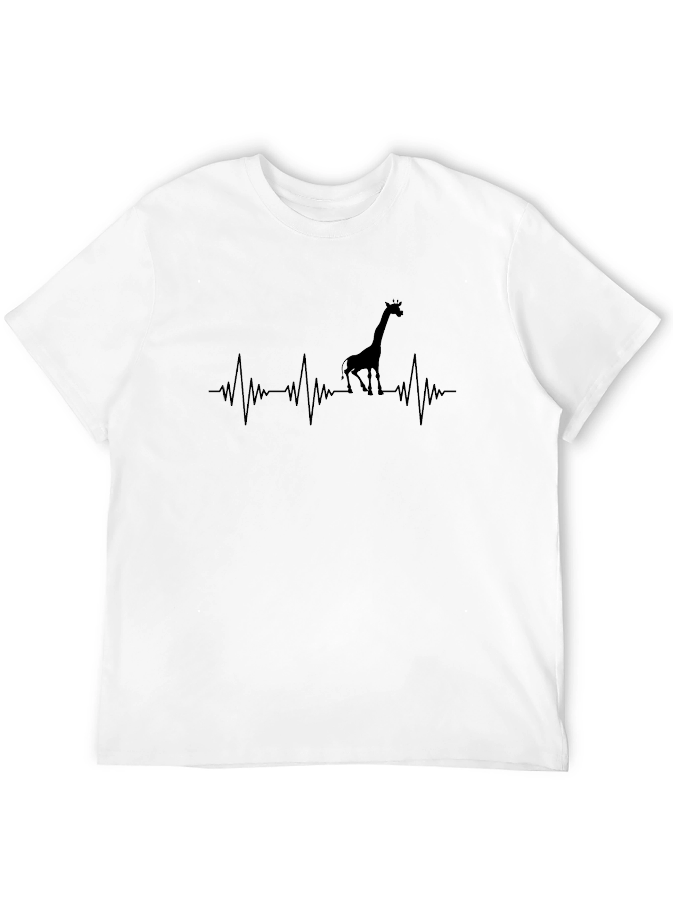 Giraffe Heartbeat Graphic Tee - Black