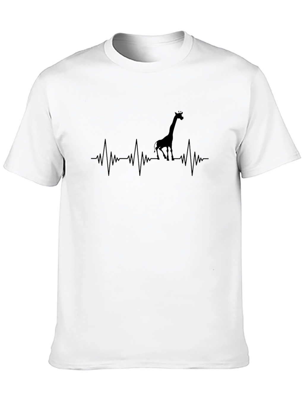 Giraffe Heartbeat Graphic Tee - Black