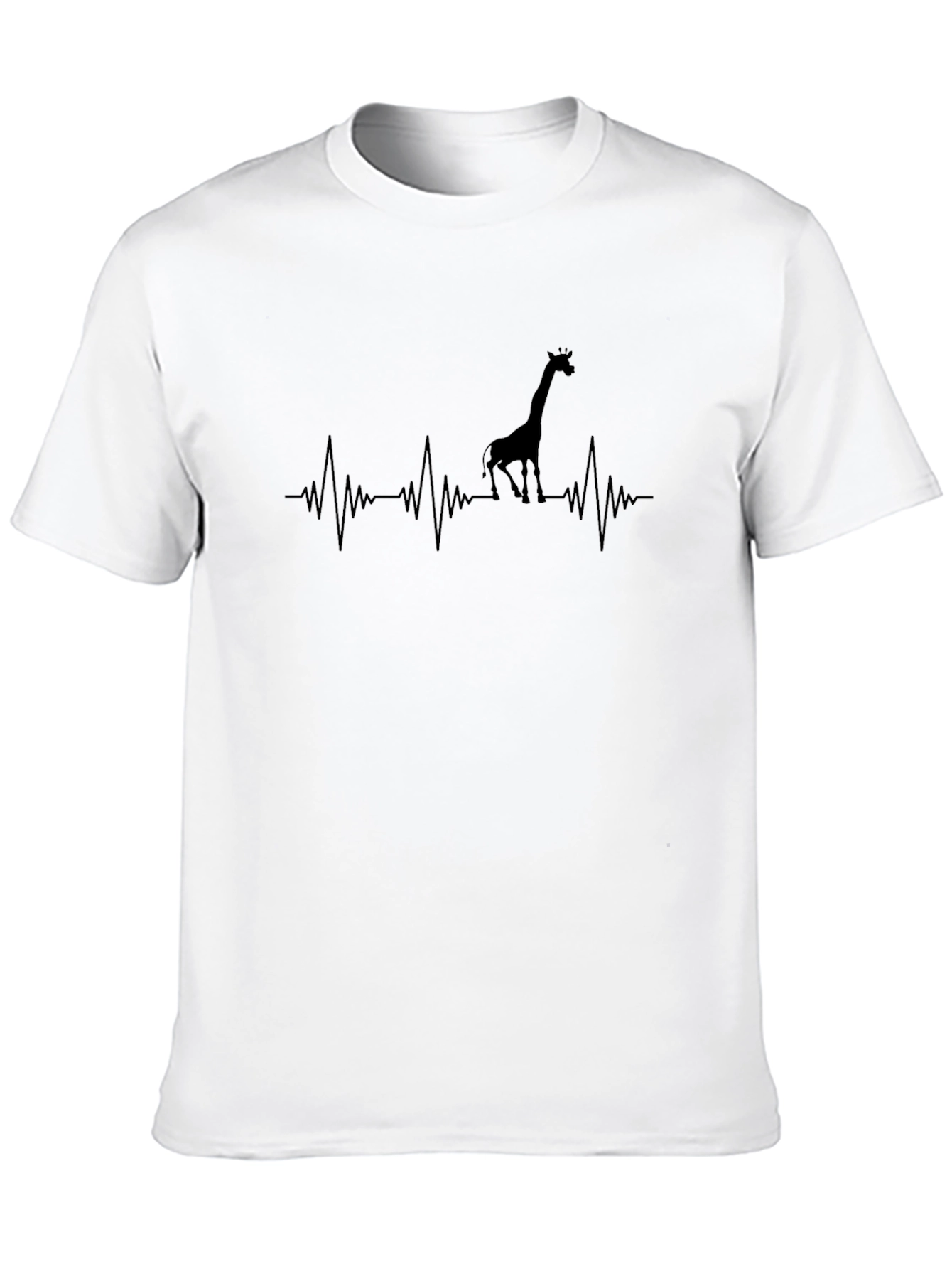 Giraffe Heartbeat Graphic Tee - Black