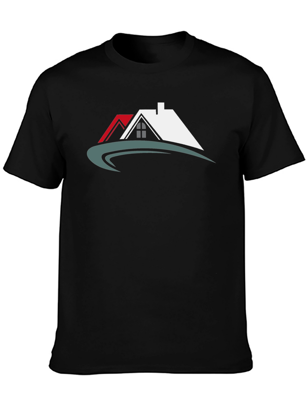 Black T-Shirt with House Graphic