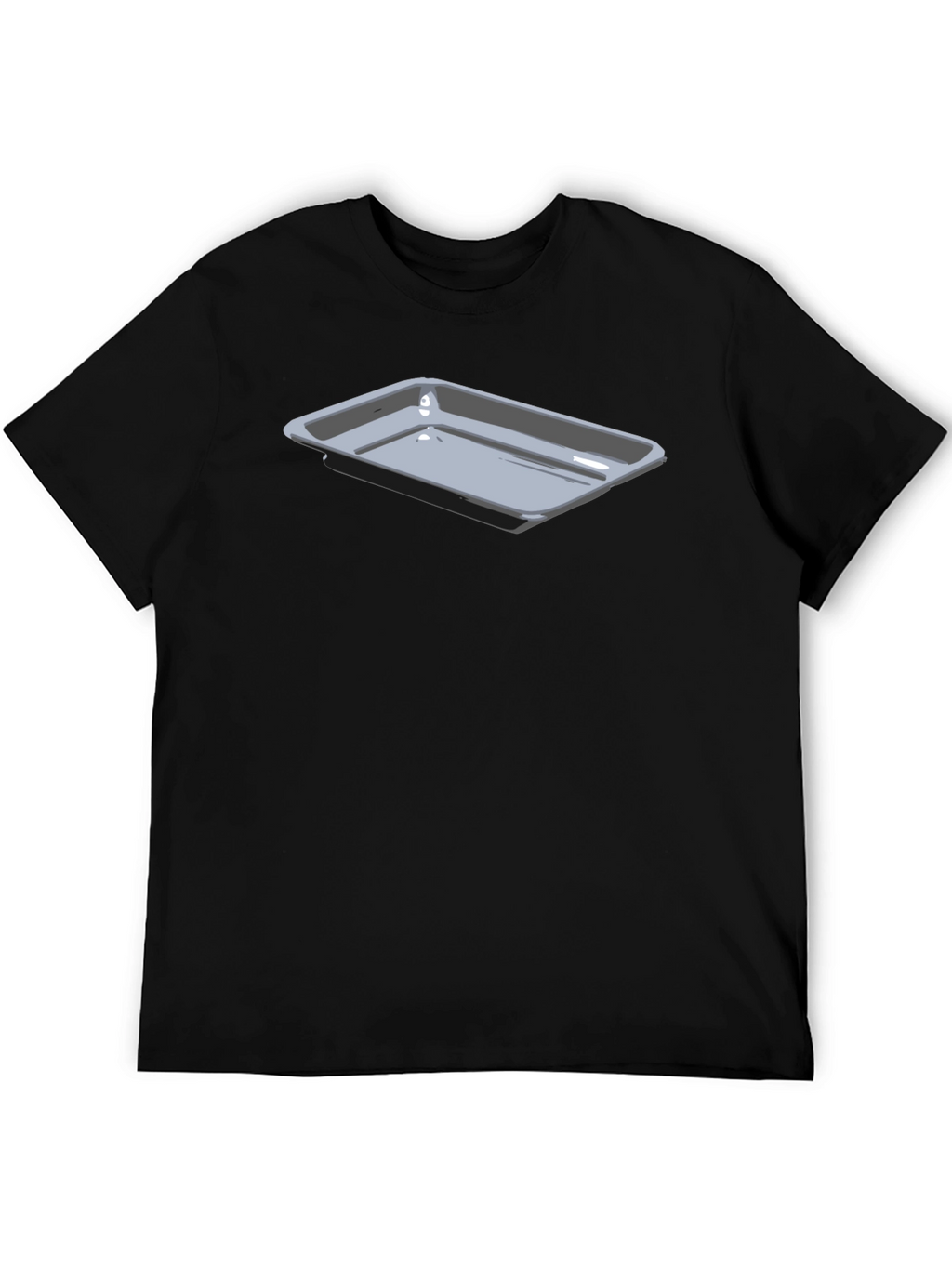 Mens Black T-Shirt with Serving Tray Graphic
