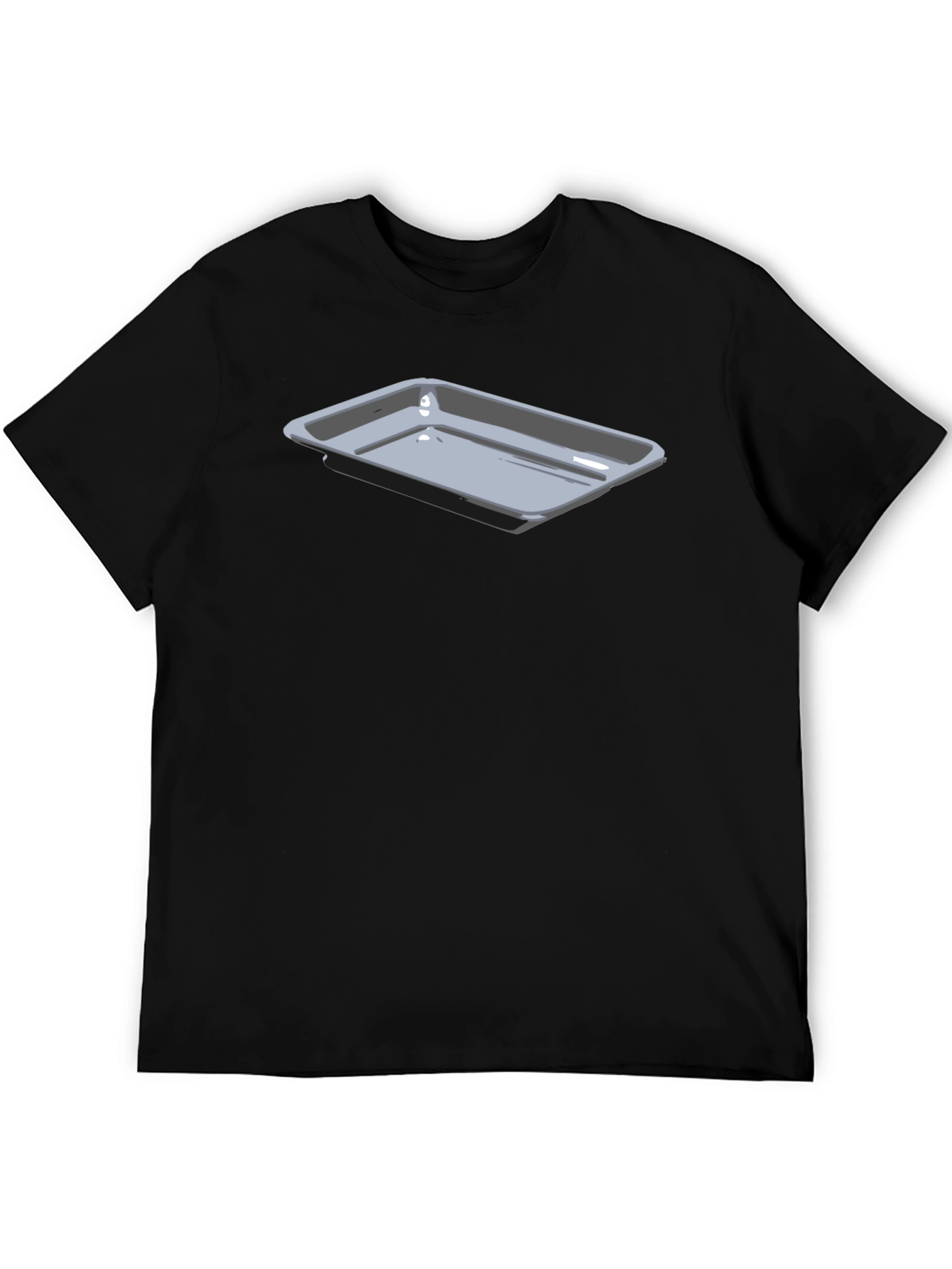 Mens Black T-Shirt with Serving Tray Graphic