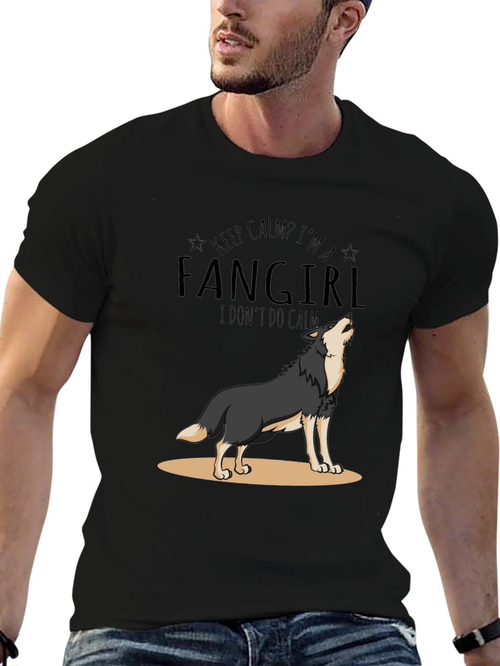 Fangirl Wolf Graphic T-Shirt