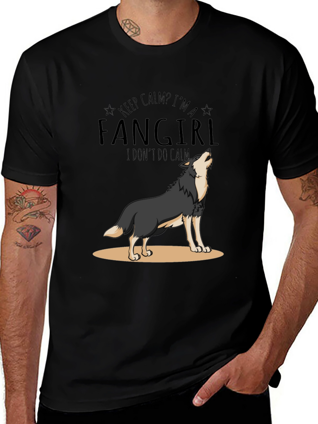 Fangirl Wolf Graphic T-Shirt