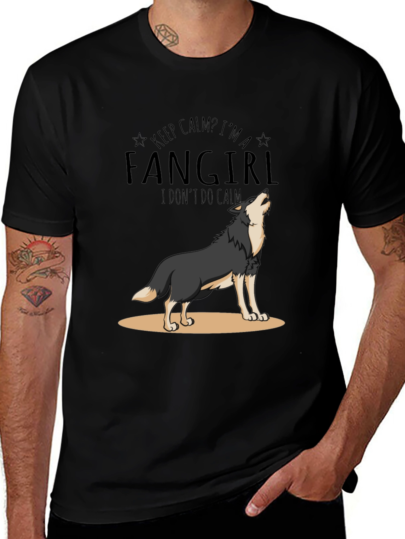 Fangirl Wolf Graphic T-Shirt