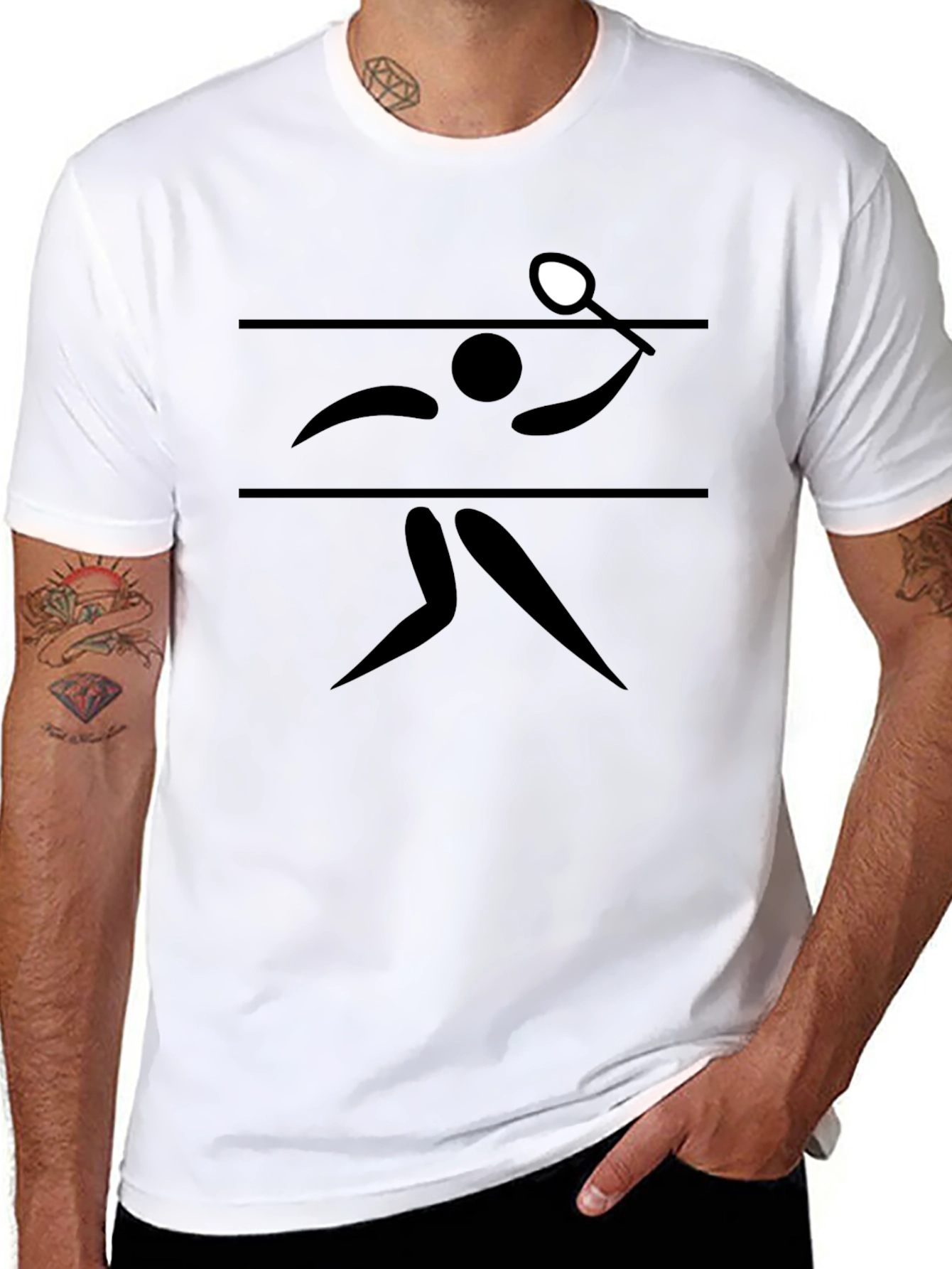Table Tennis Graphic Tee - Black Cotton T-Shirt