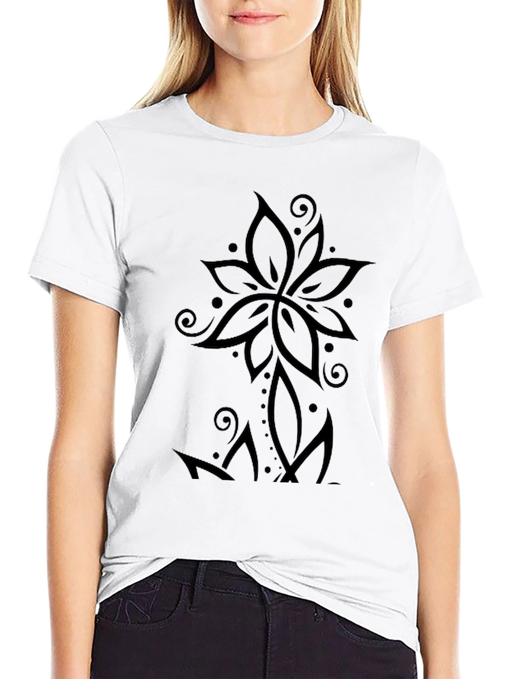 Black Floral Graphic T-Shirt