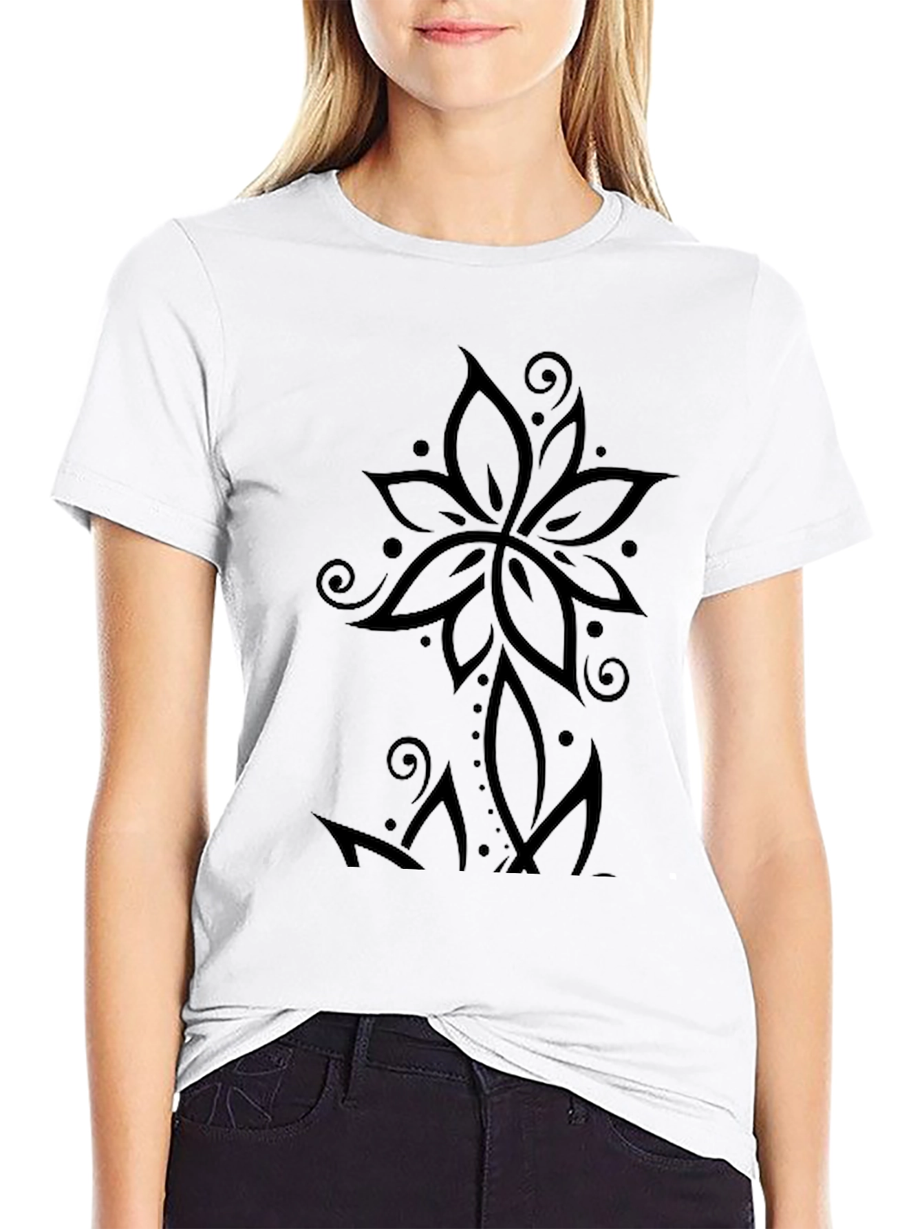 Black Floral Graphic T-Shirt