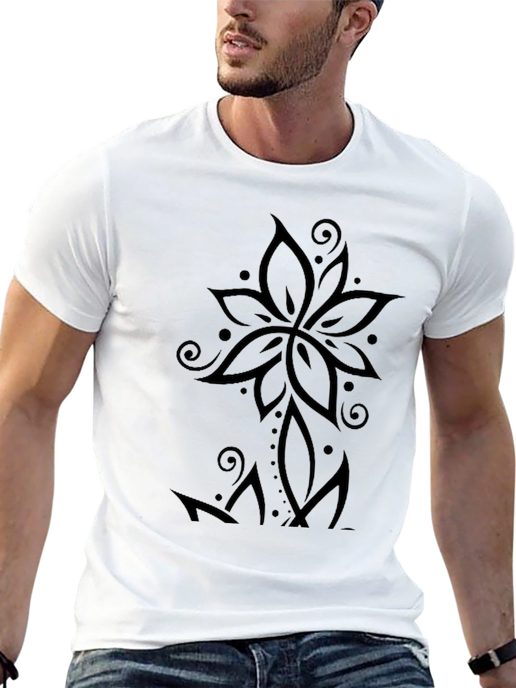 Black Floral Graphic T-Shirt