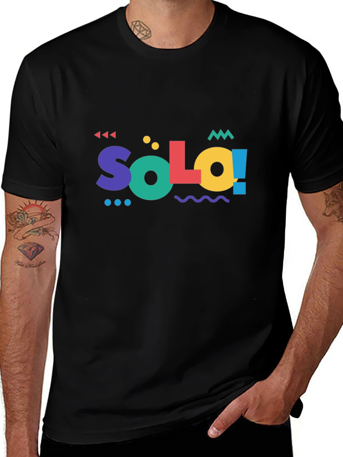 Solo 90s Style Graphic T-Shirt - Black