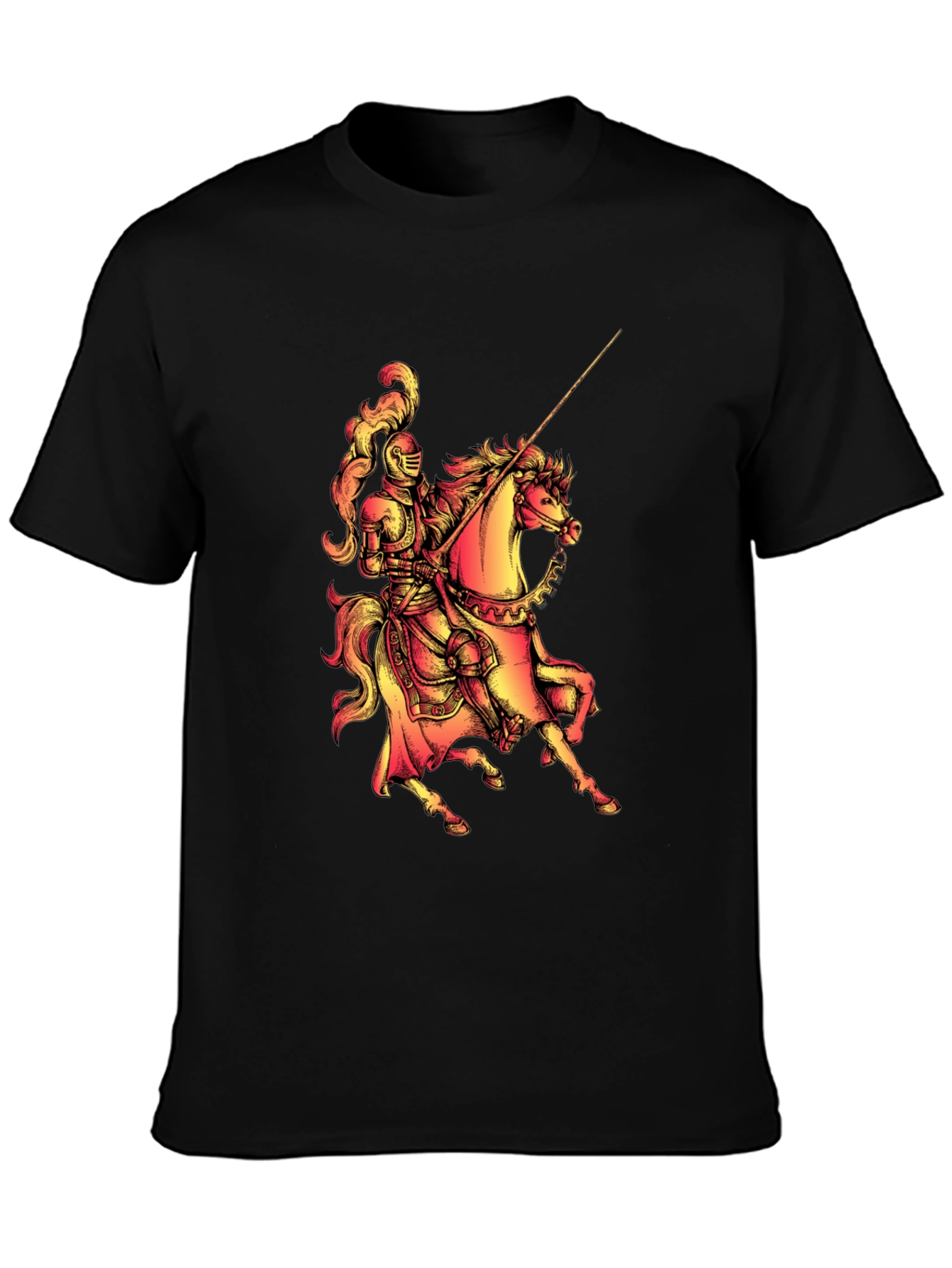 Knight on Horseback Graphic Tee - Medieval Style