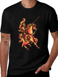 Knight on Horseback Graphic Tee - Medieval Style