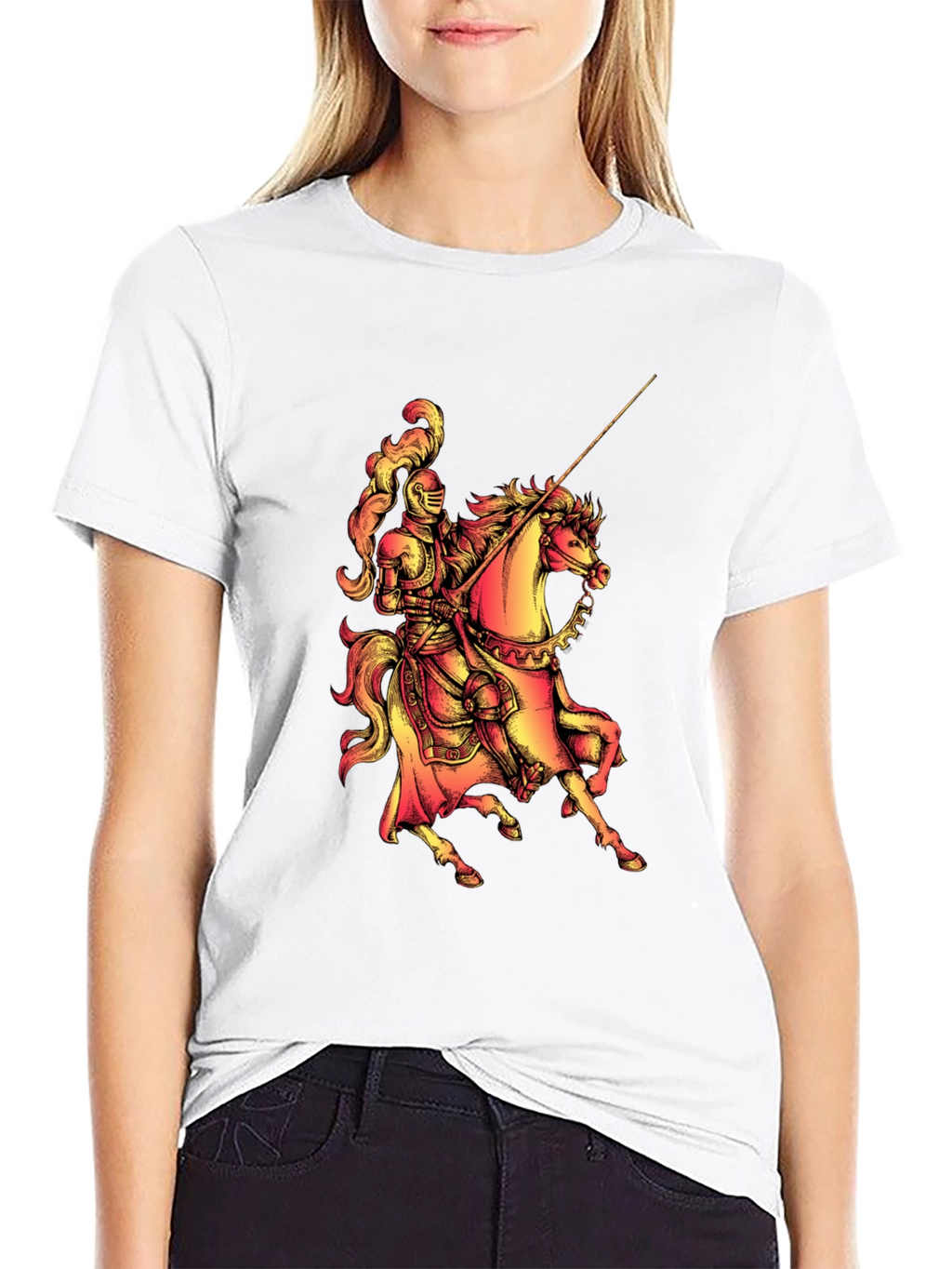 Knight on Horseback Graphic Tee - Medieval Style
