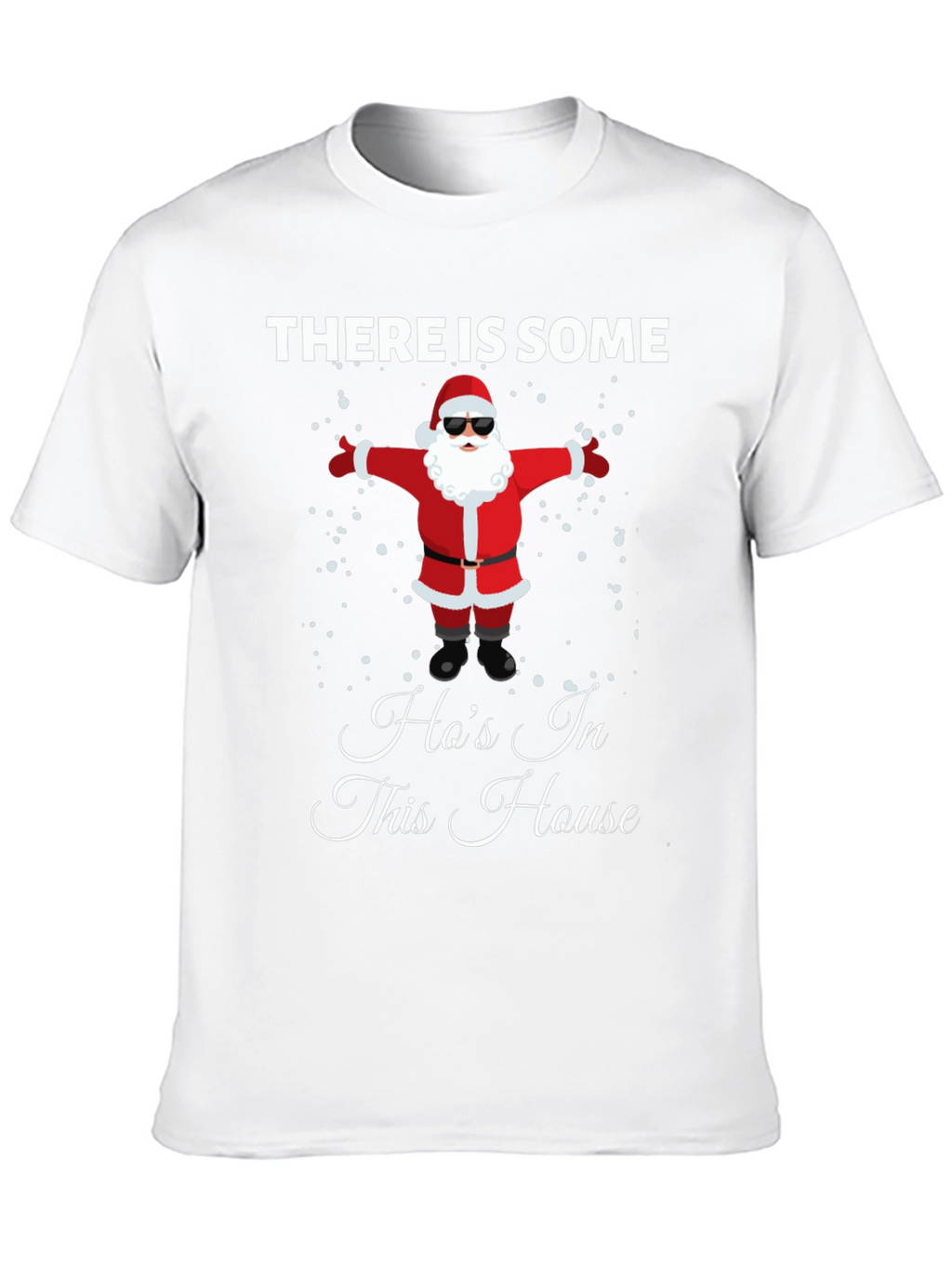 Funny Santa Hos In This House Black T-Shirt