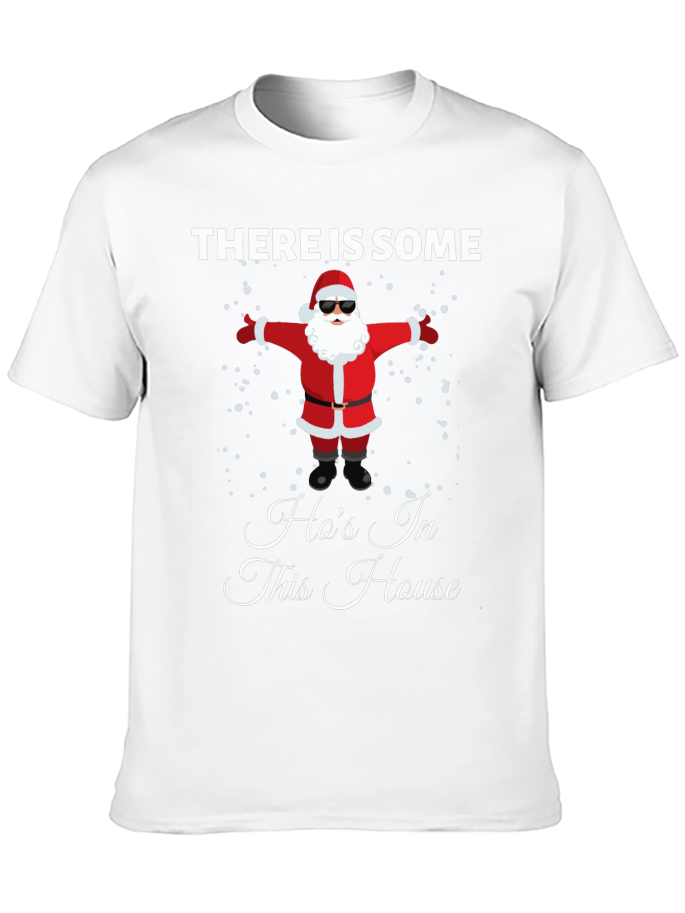 Funny Santa Hos In This House Black T-Shirt