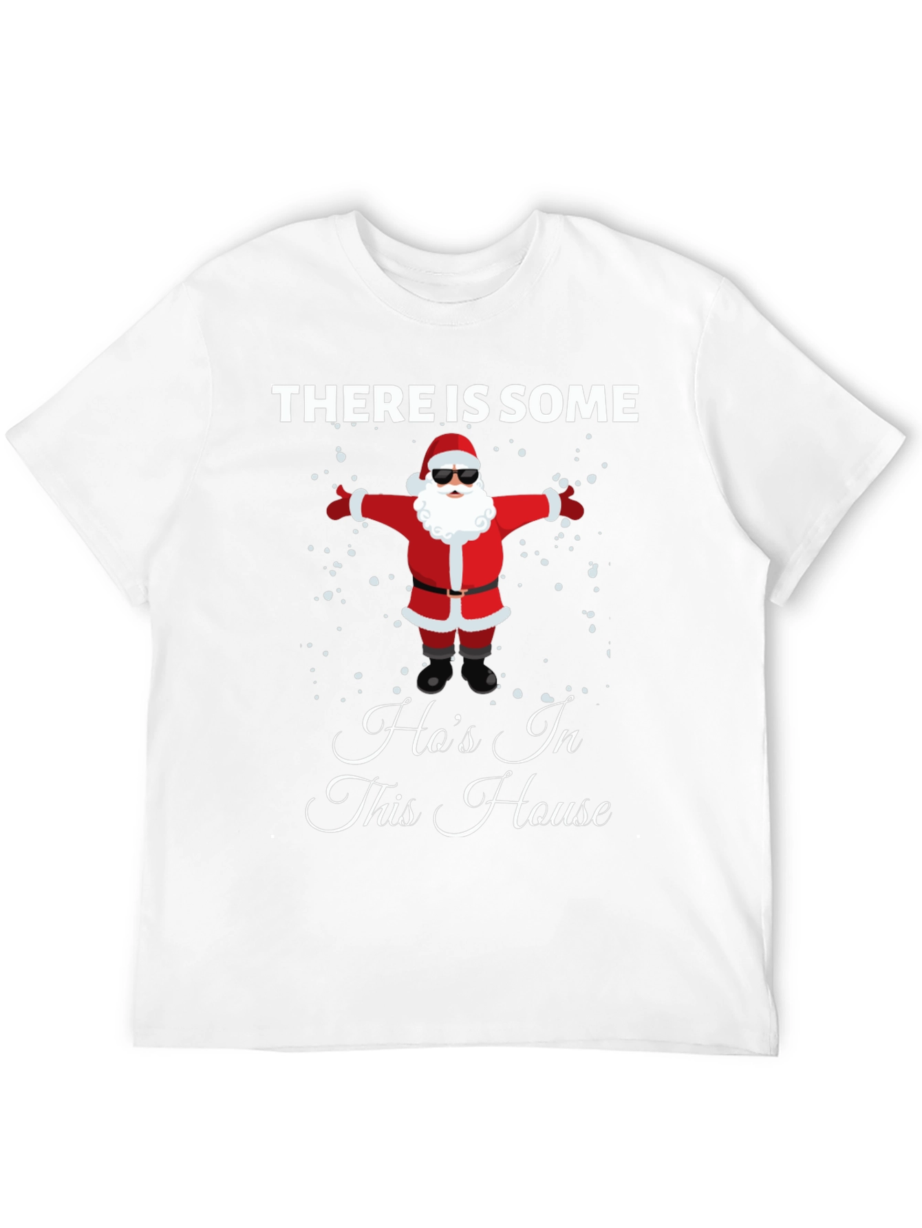 Funny Santa Hos In This House Black T-Shirt