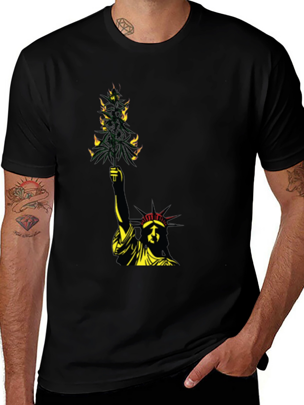 Liberty Blaze T-Shirt - Marijuana Design