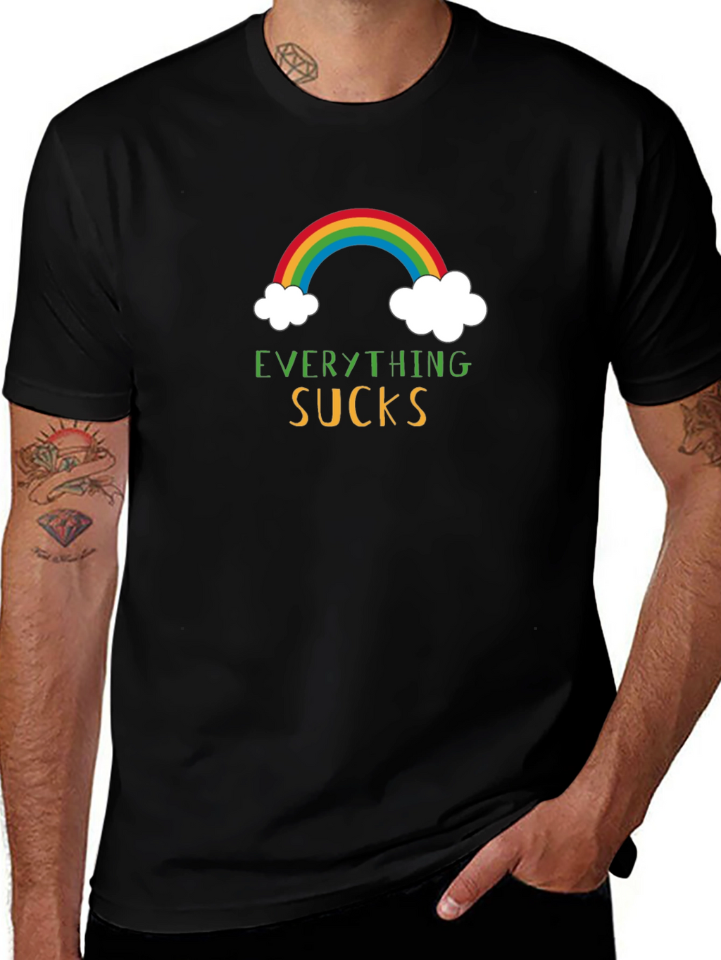 Everything Sucks Rainbow Graphic T-Shirt