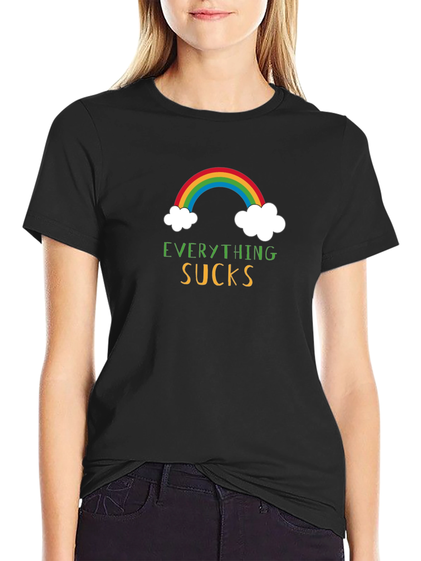 Everything Sucks Rainbow Graphic T-Shirt