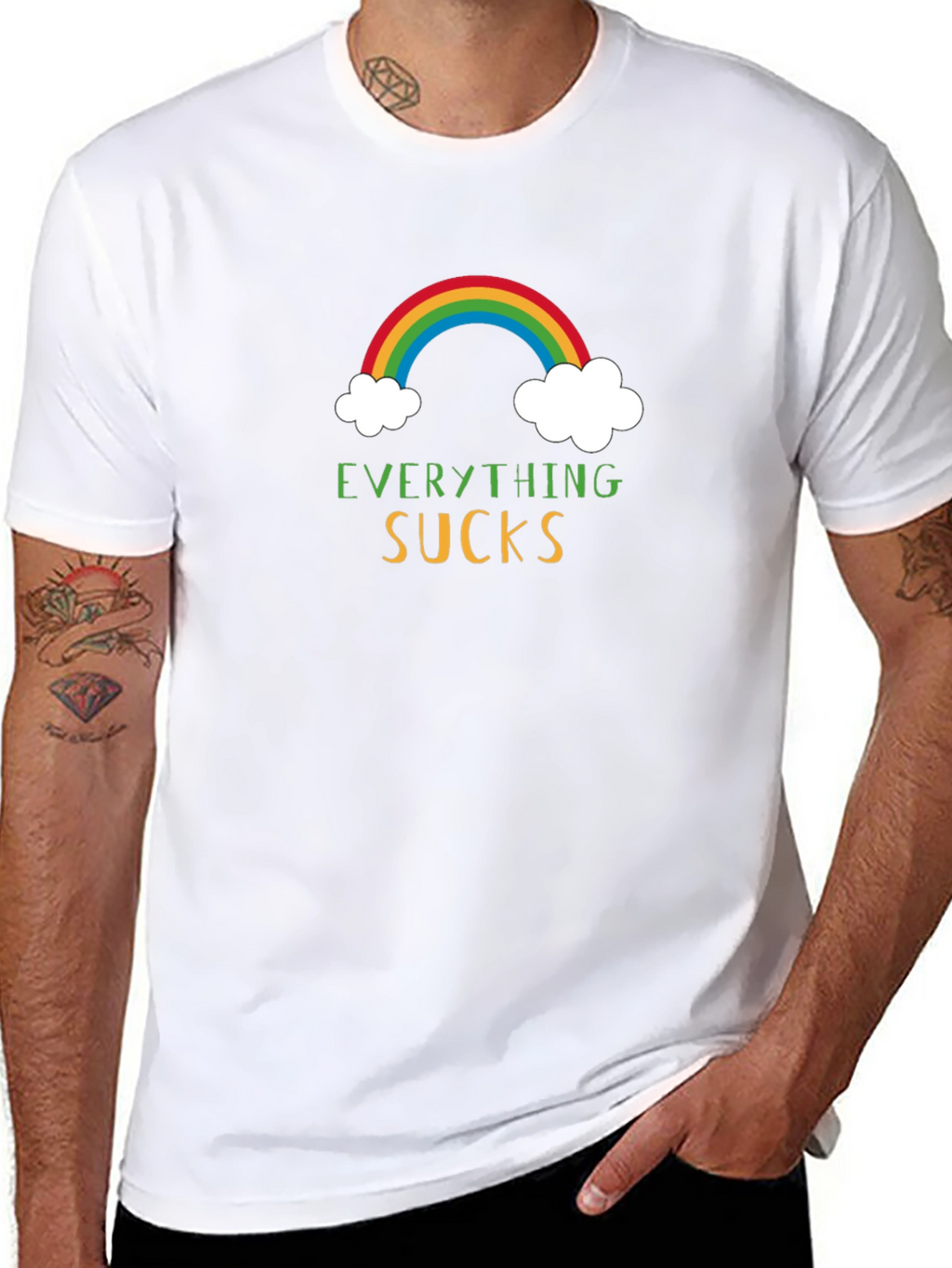 Everything Sucks Rainbow Graphic T-Shirt