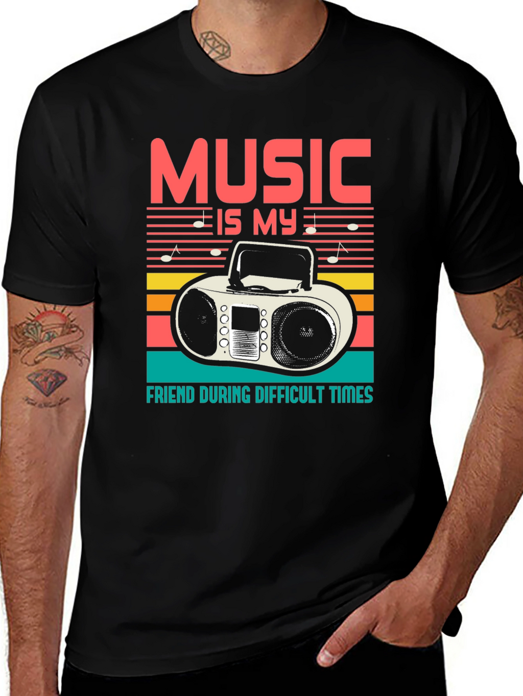 Music is My Friend Graphic T-Shirt