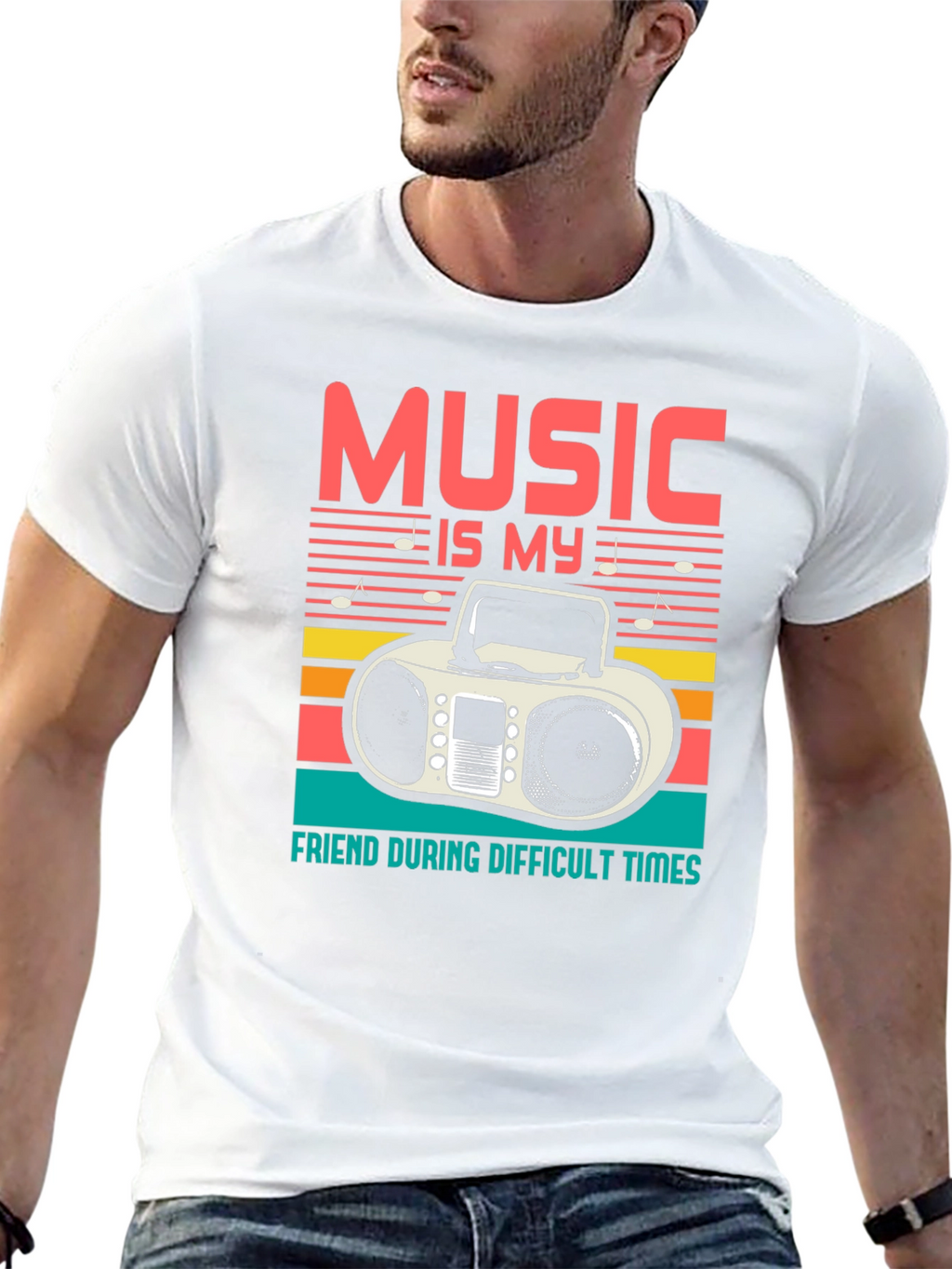 Music is My Friend Graphic T-Shirt