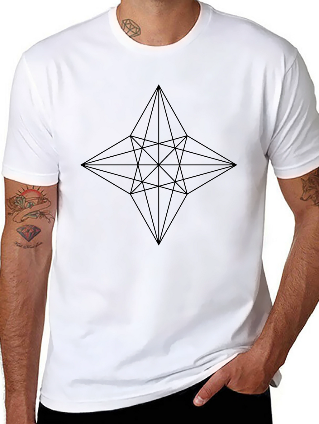 Geometric Star Black T-Shirt