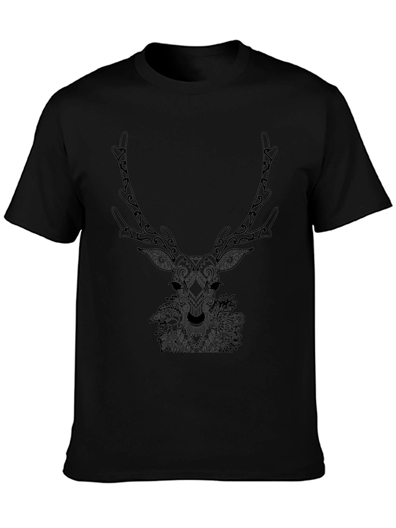 Black Deer Graphic T-Shirt - Nature Inspired Tee