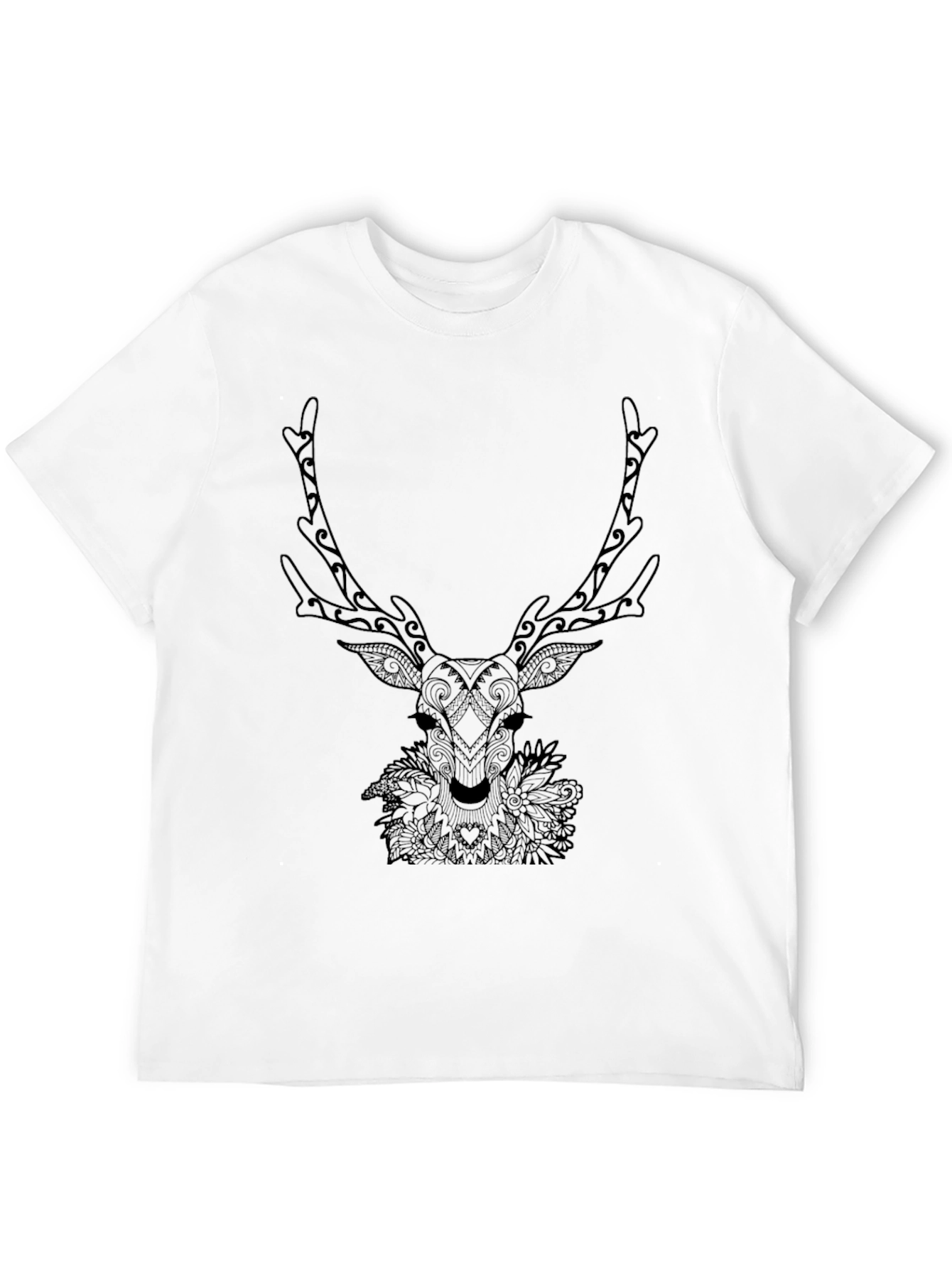 Black Deer Graphic T-Shirt - Nature Inspired Tee