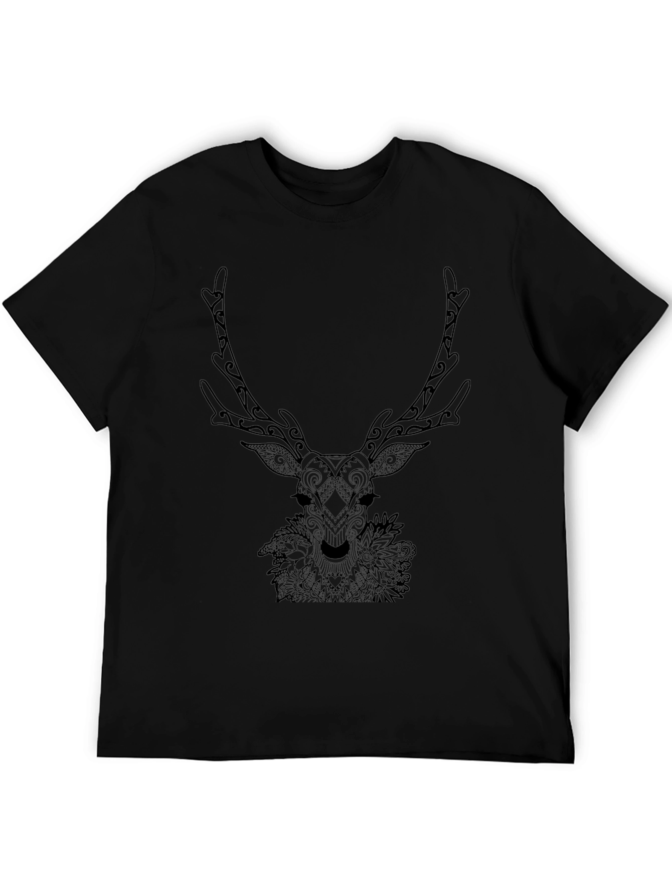 Black Deer Graphic T-Shirt - Nature Inspired Tee