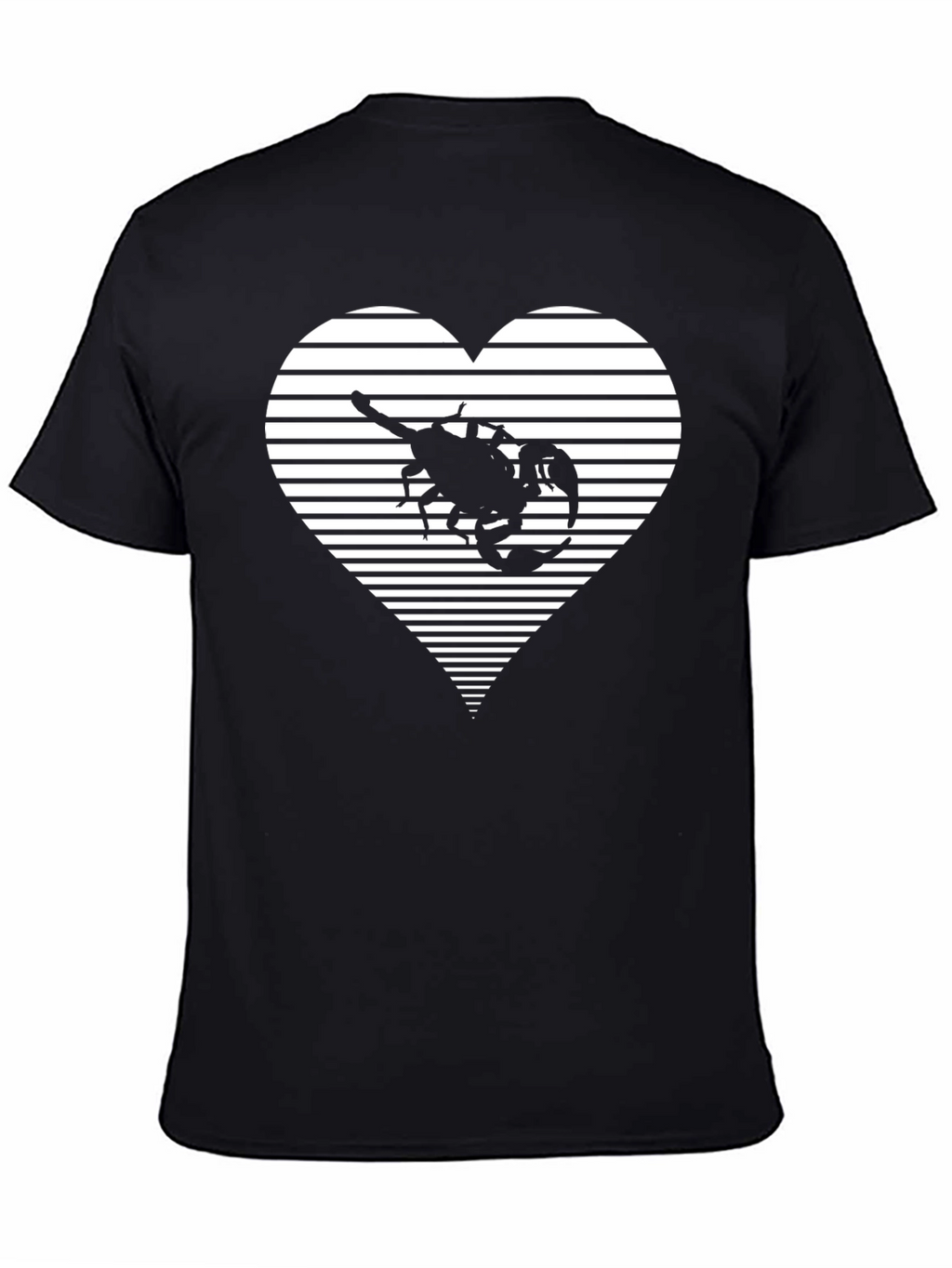 Striped Heart Scorpion Graphic Tee