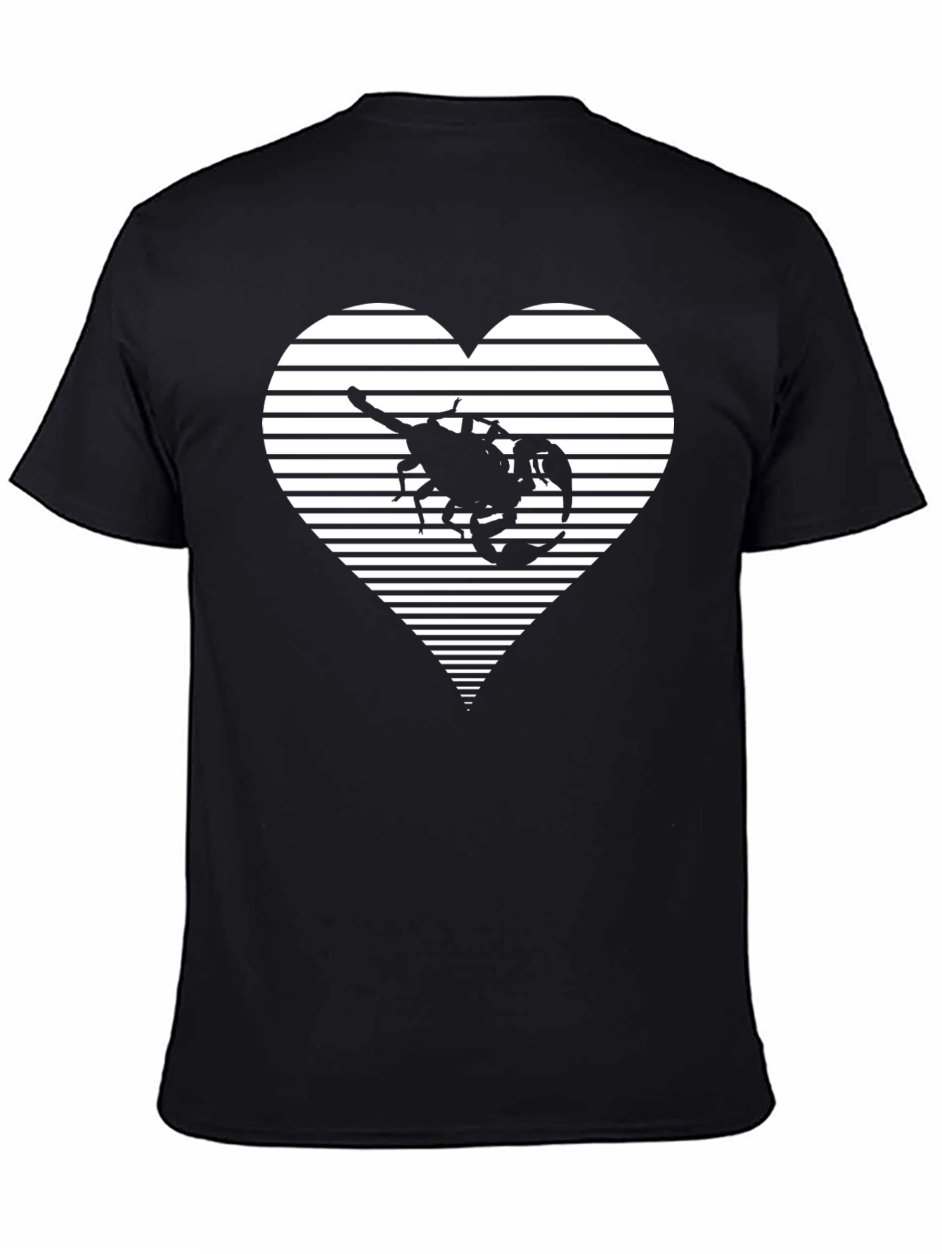 Striped Heart Scorpion Graphic Tee