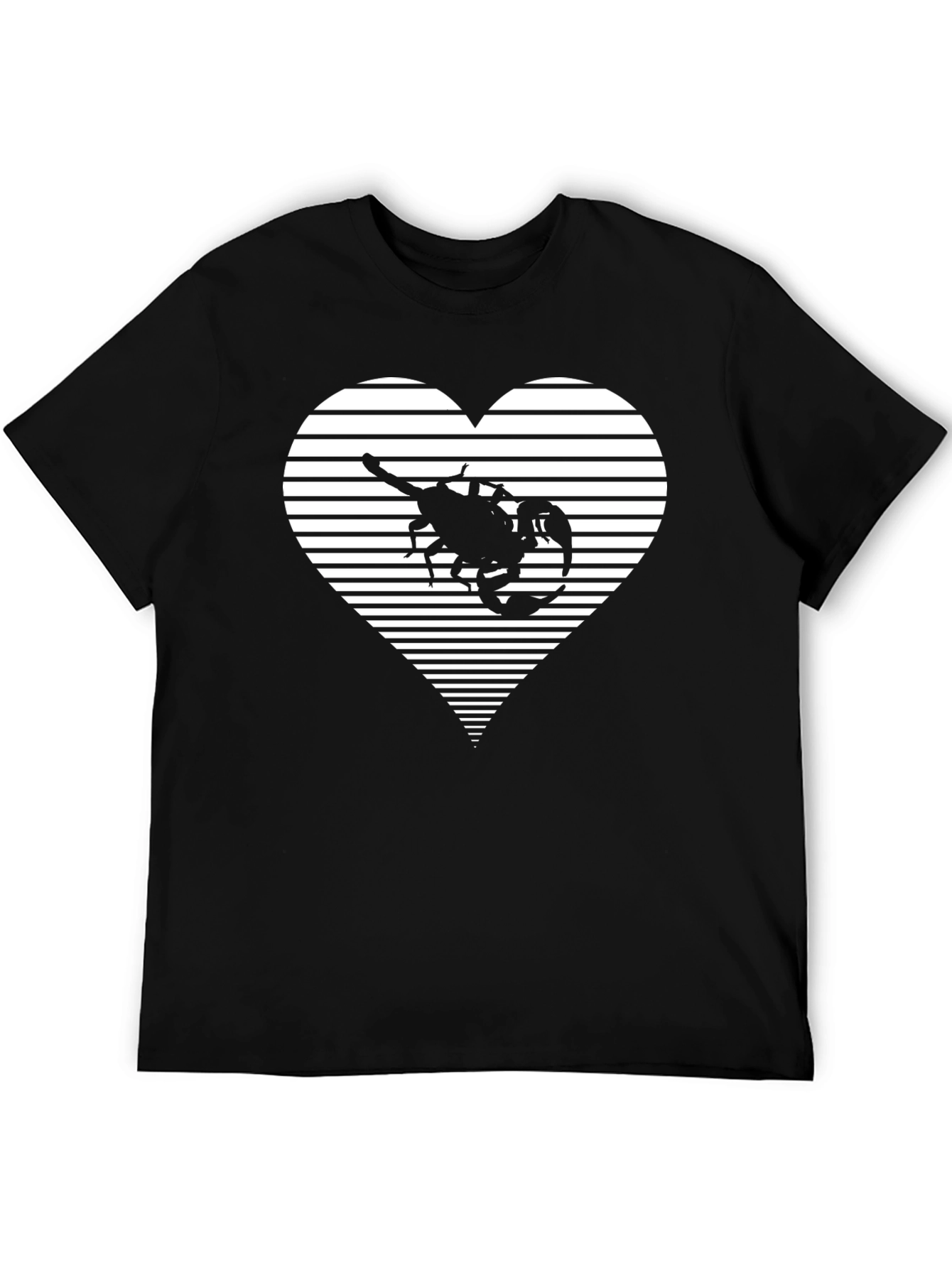 Striped Heart Scorpion Graphic Tee