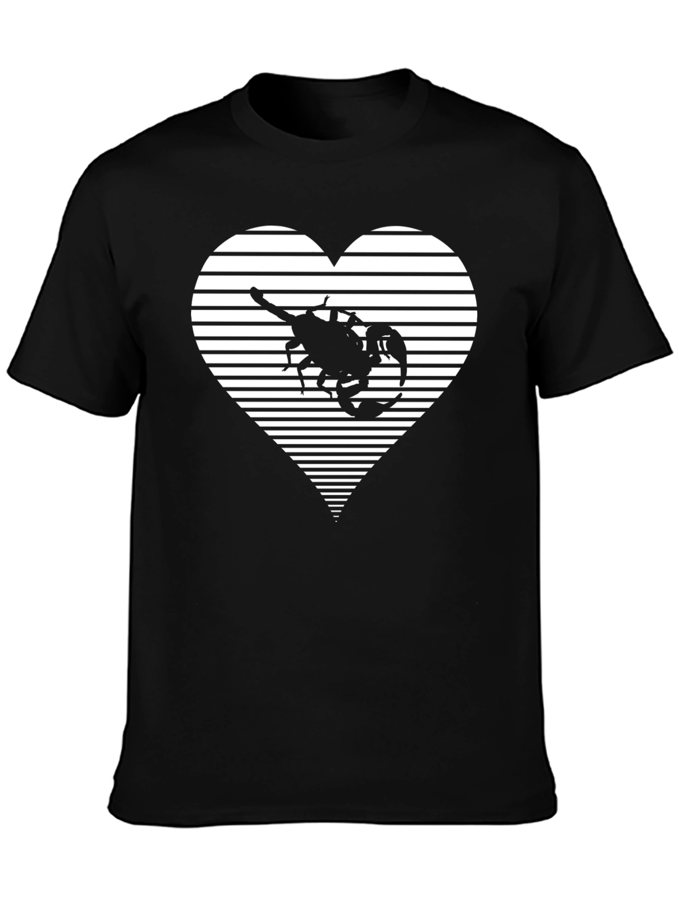 Striped Heart Scorpion Graphic Tee