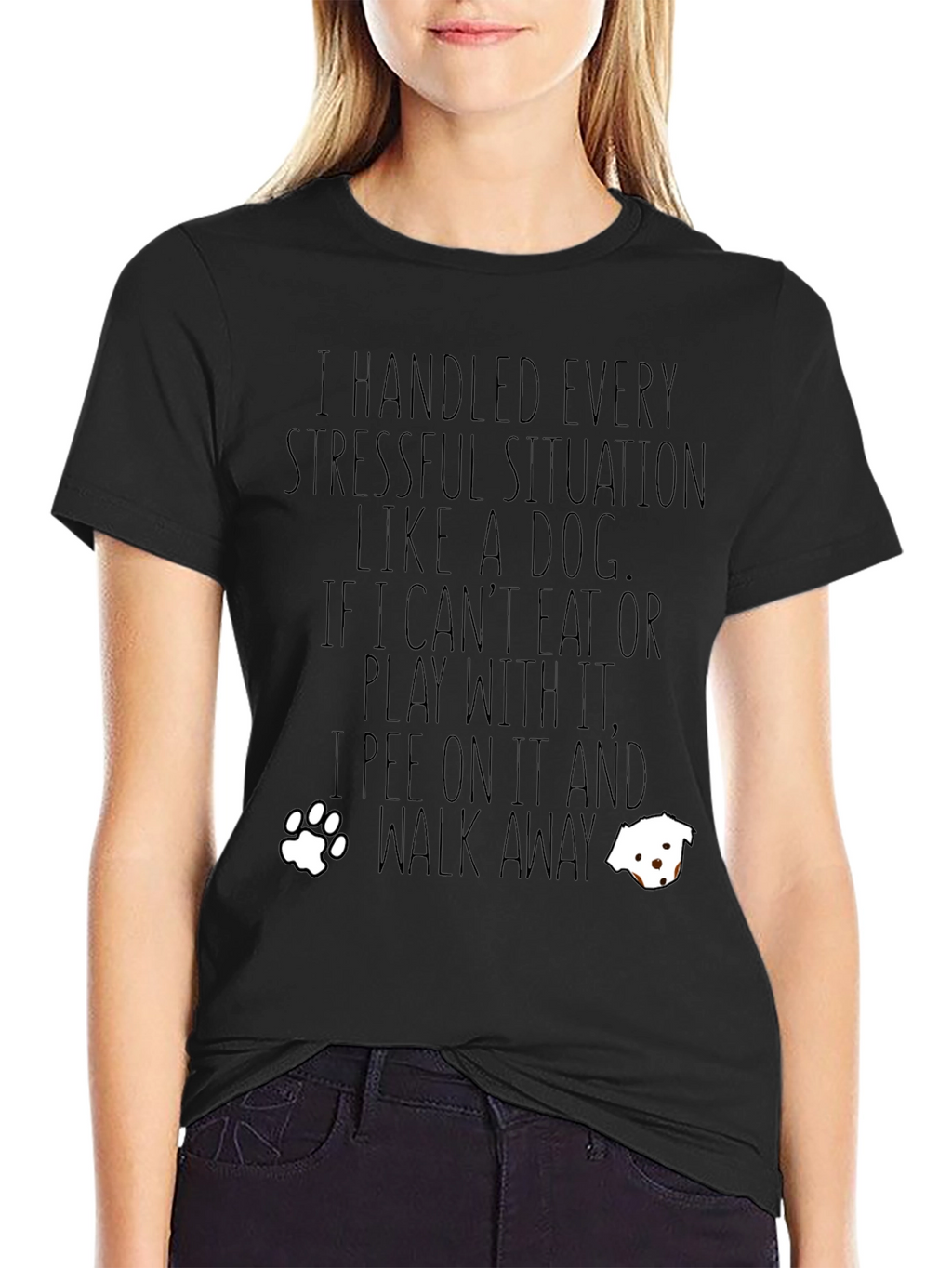 “I Handle Stress Like a Dog” T-Shirt – Funny Dog Lover Graphic Tee