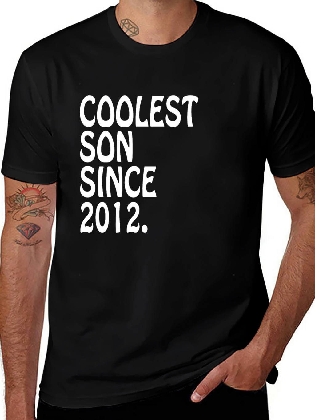 Coolest Son Since 2012 Black Graphic Tee