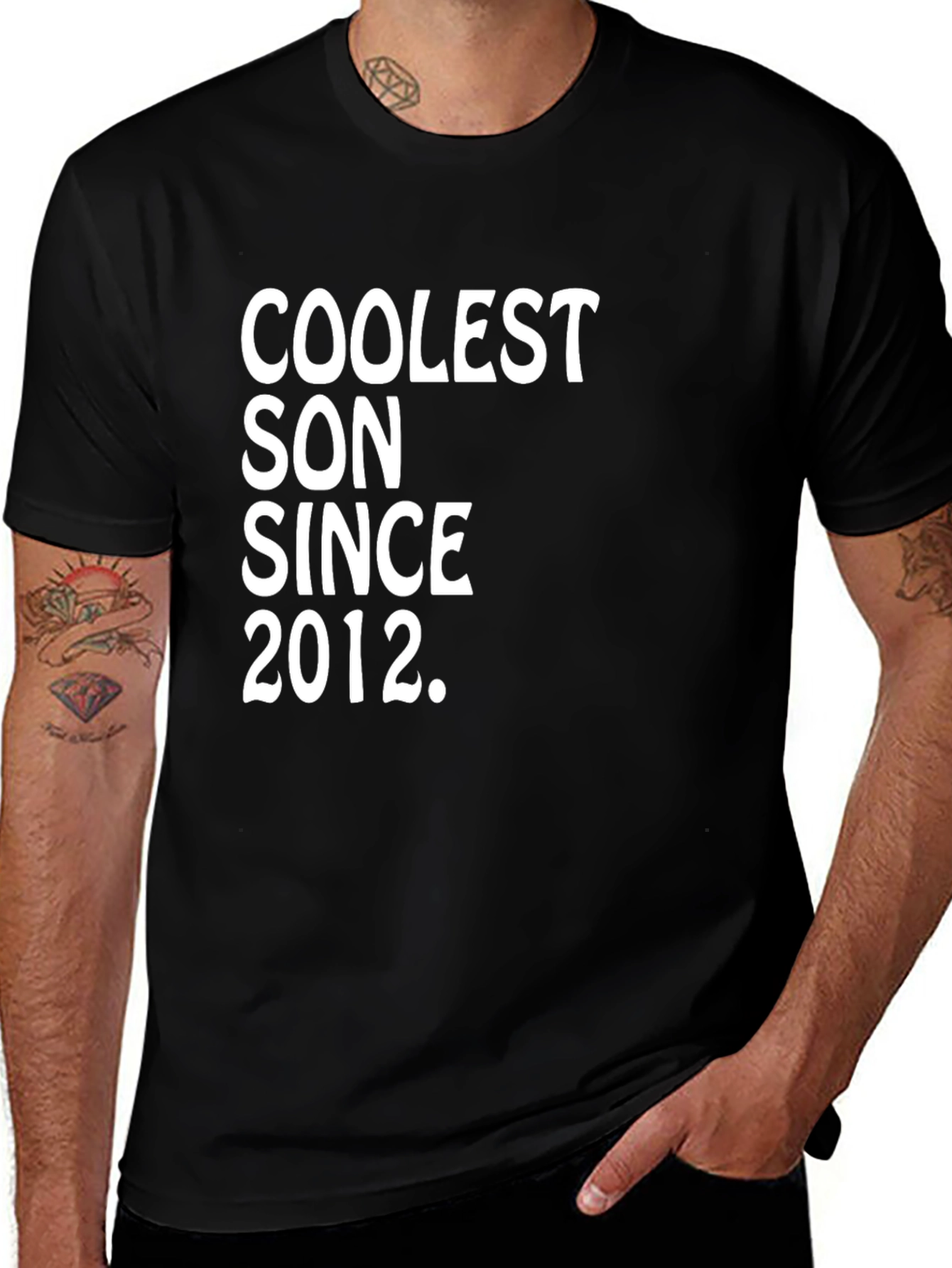 Coolest Son Since 2012 Black Graphic Tee