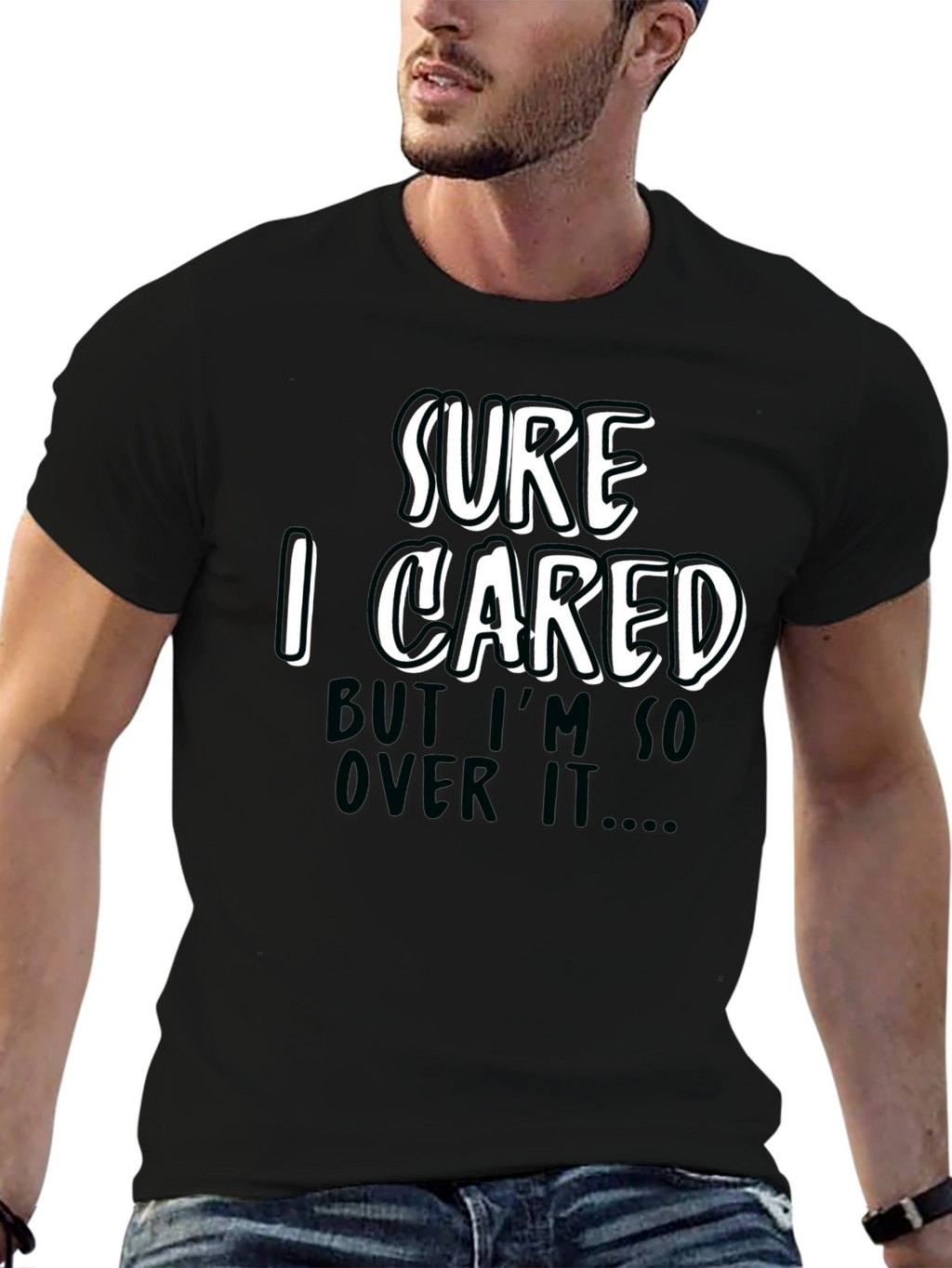 Funny Sarcastic Sure I Cared Graphic Tee