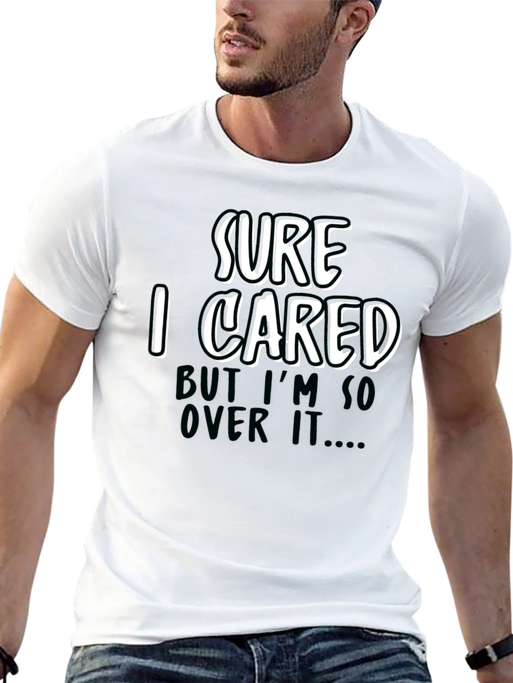 Funny Sarcastic Sure I Cared Graphic Tee