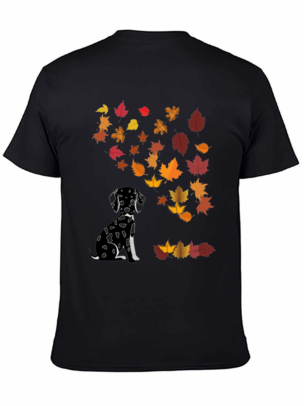 Dalmatian Dog with Autumn Leaves T-Shirt