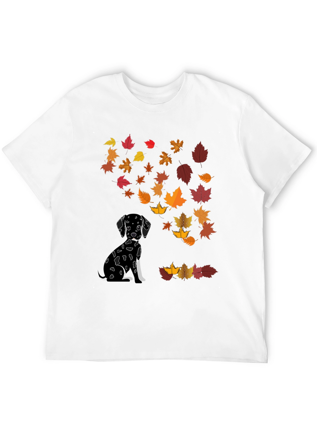 Dalmatian Dog with Autumn Leaves T-Shirt