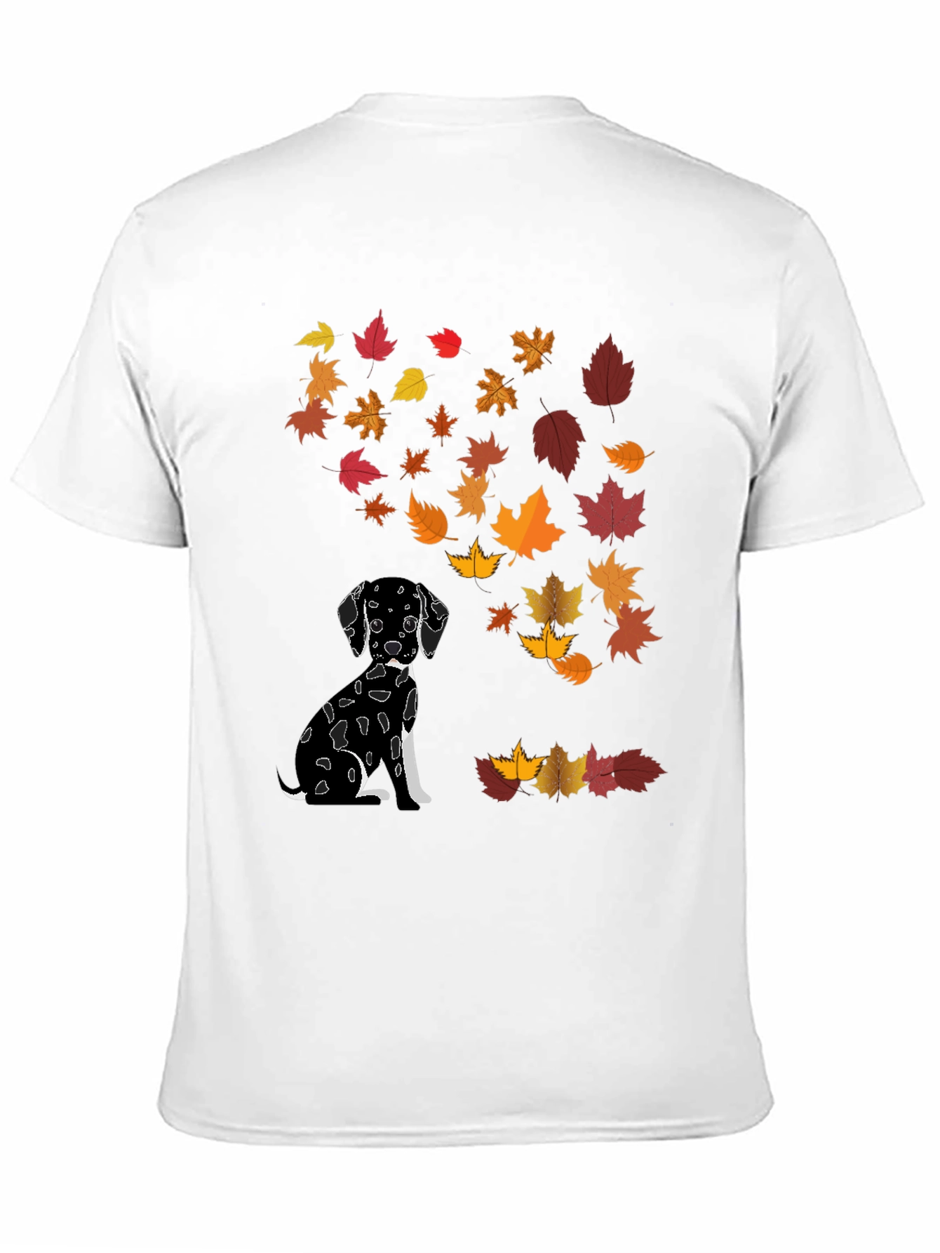 Dalmatian Dog with Autumn Leaves T-Shirt
