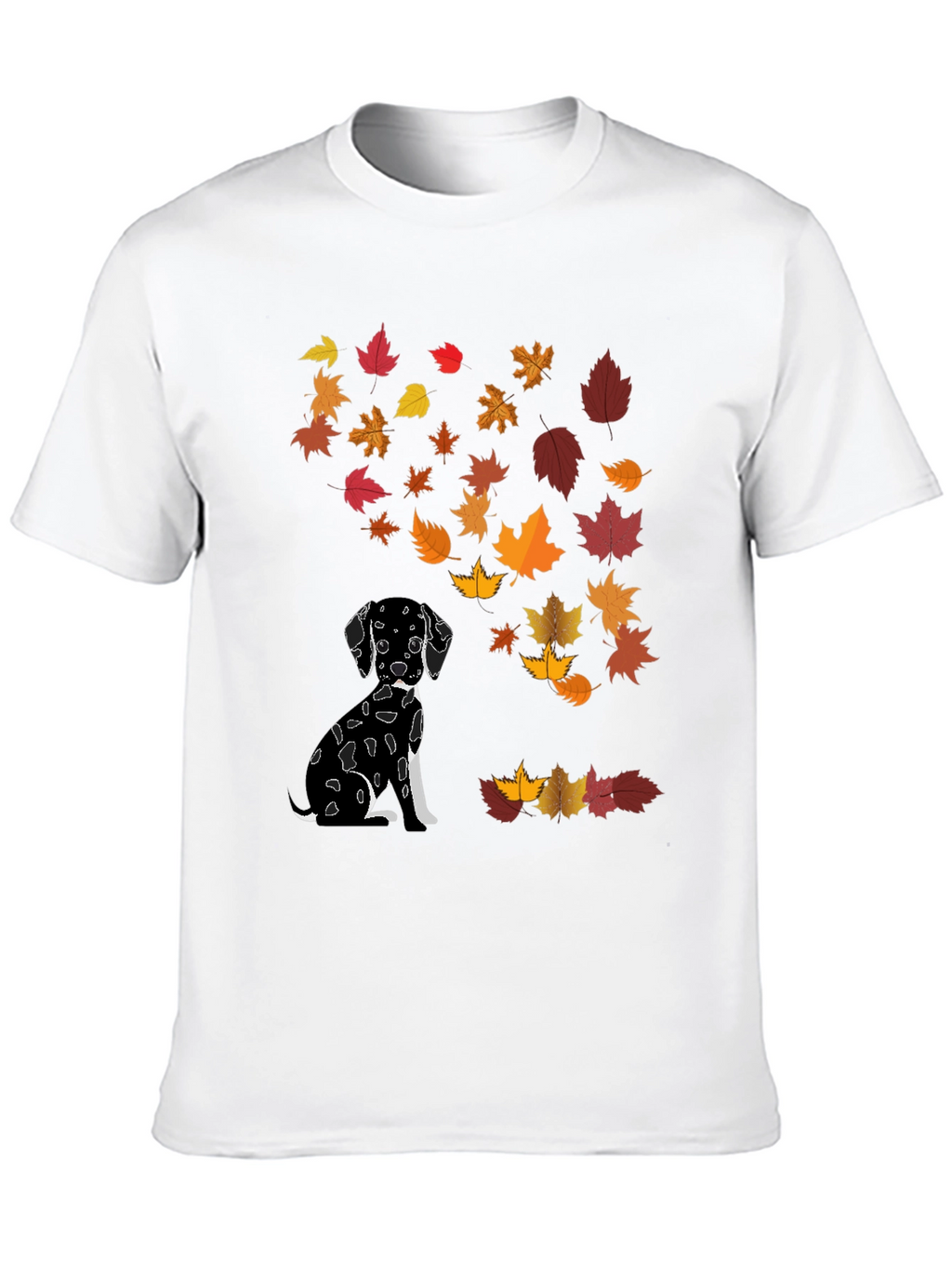 Dalmatian Dog with Autumn Leaves T-Shirt