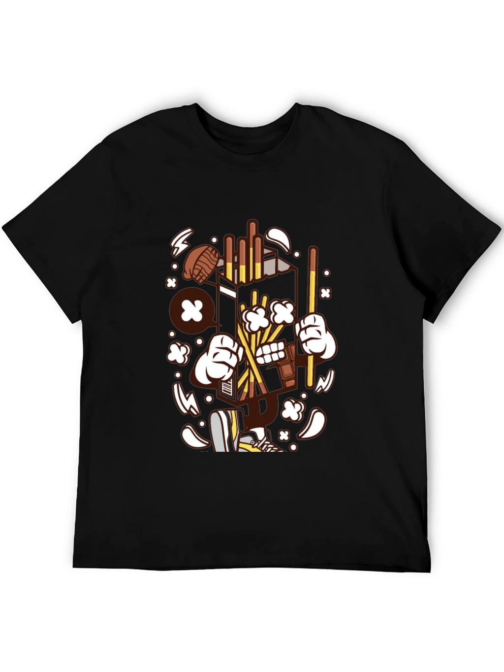 Fun Cartoon Graphic Black T-Shirt