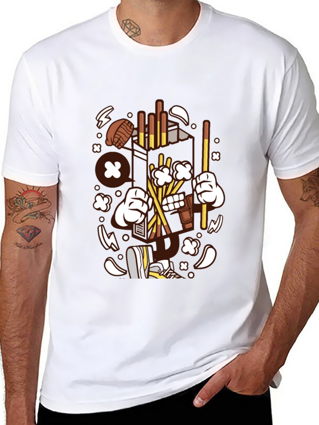 Fun Cartoon Graphic Black T-Shirt