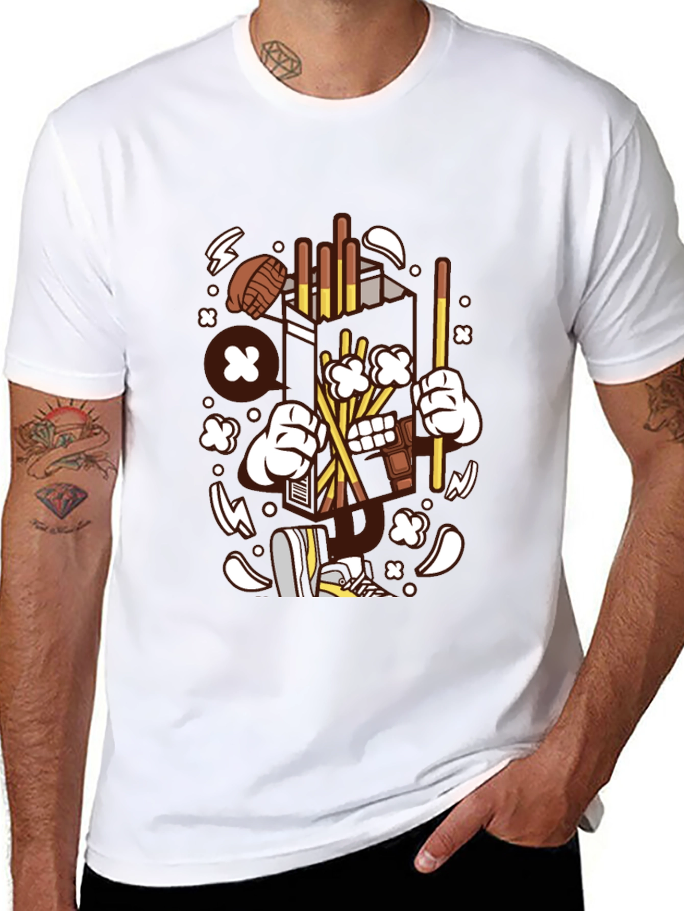 Fun Cartoon Graphic Black T-Shirt