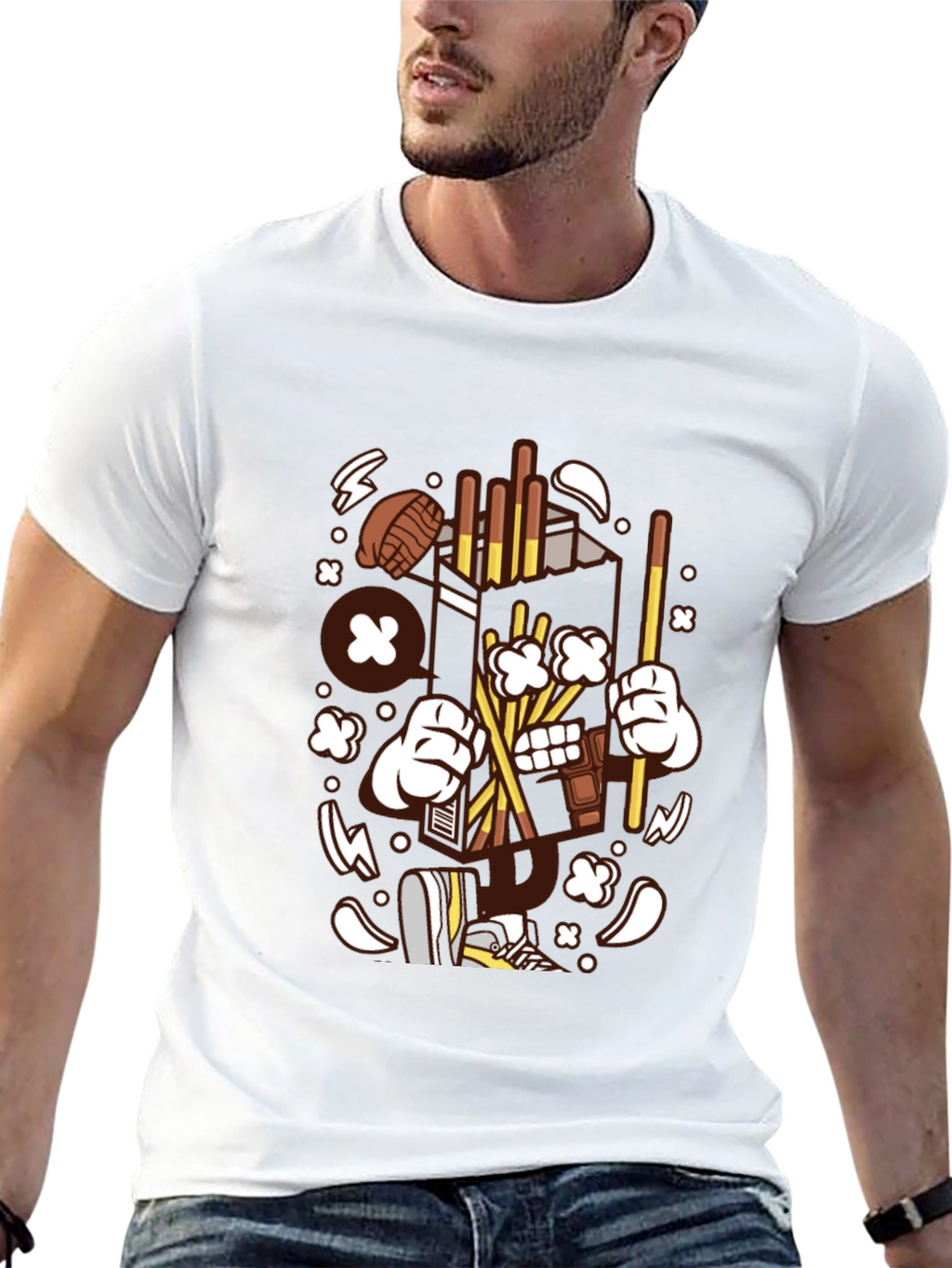 Fun Cartoon Graphic Black T-Shirt