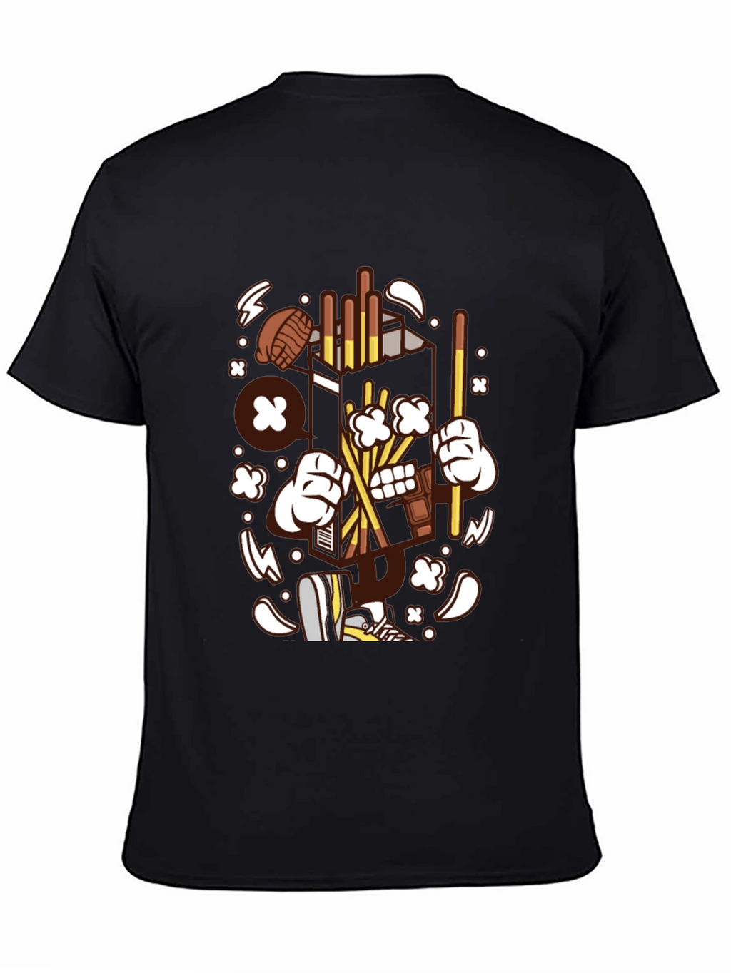 Fun Cartoon Graphic Black T-Shirt